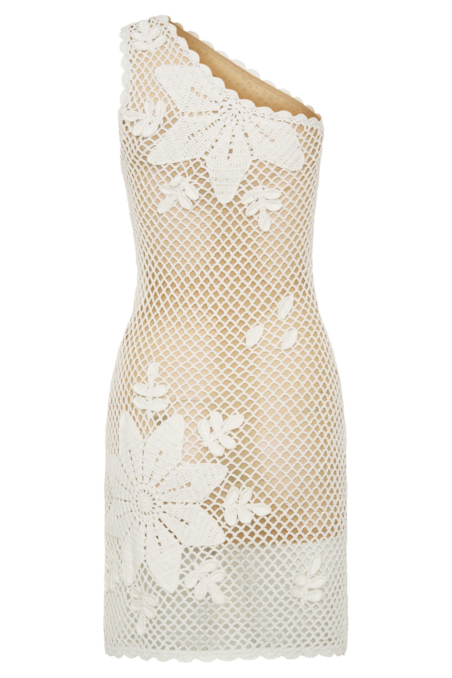 Barker Hand Crochet Knit Mini Dress - White #7