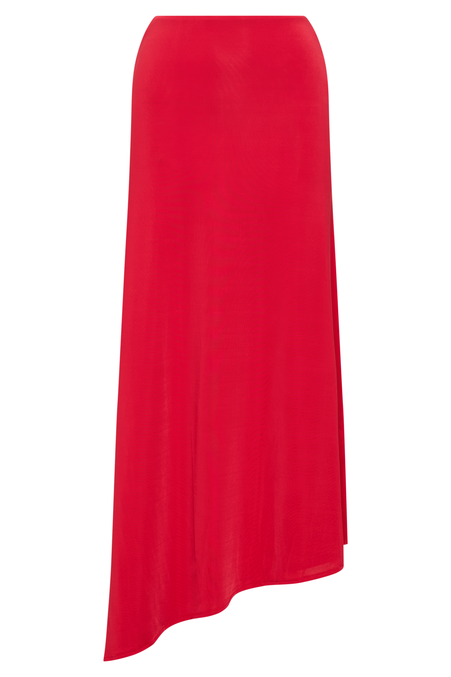 Bea Asymmetrical Slinky Maxi Skirt - Pomegranate #11