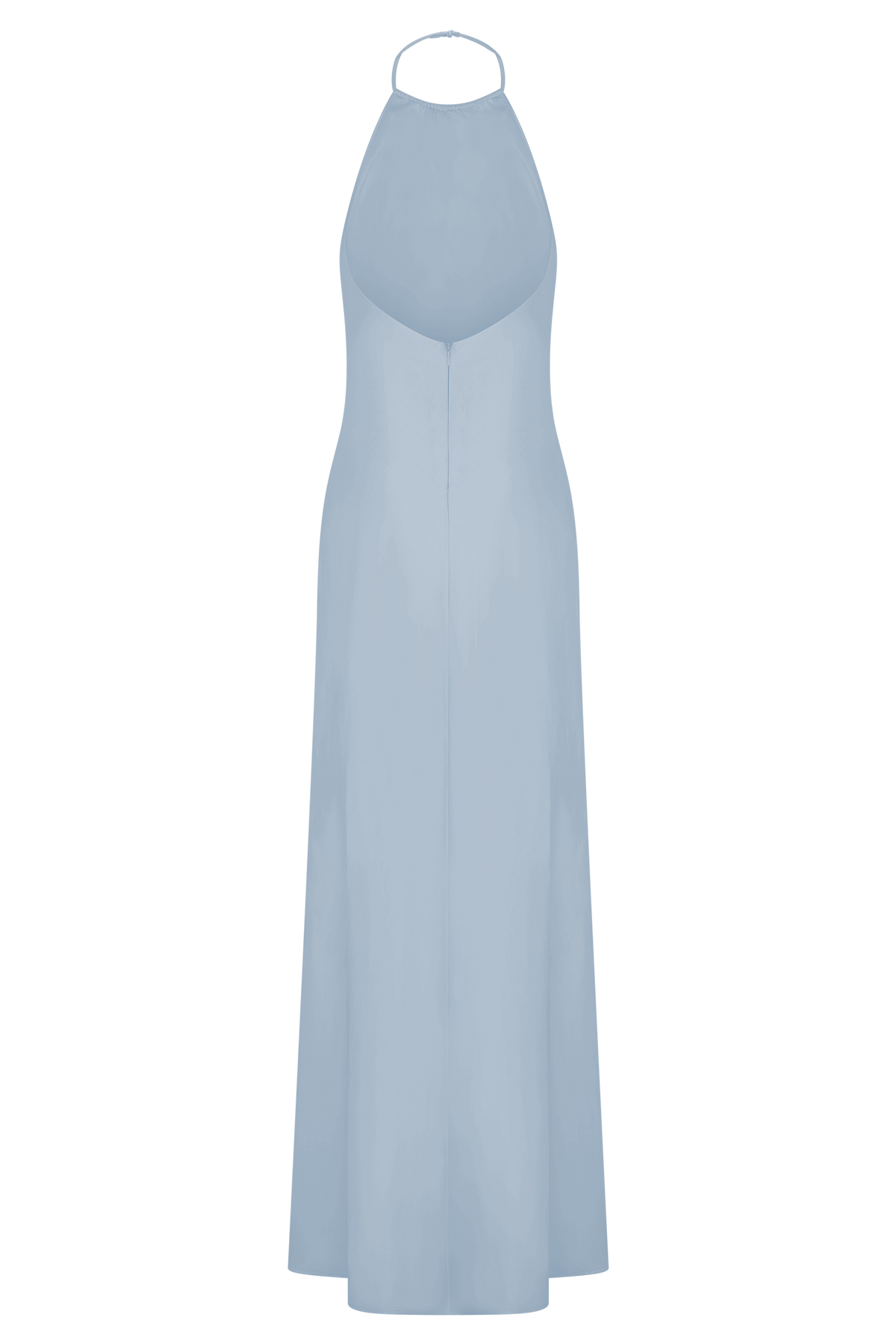 Bella Satin Halter Maxi Dress - Frosted Blue #10