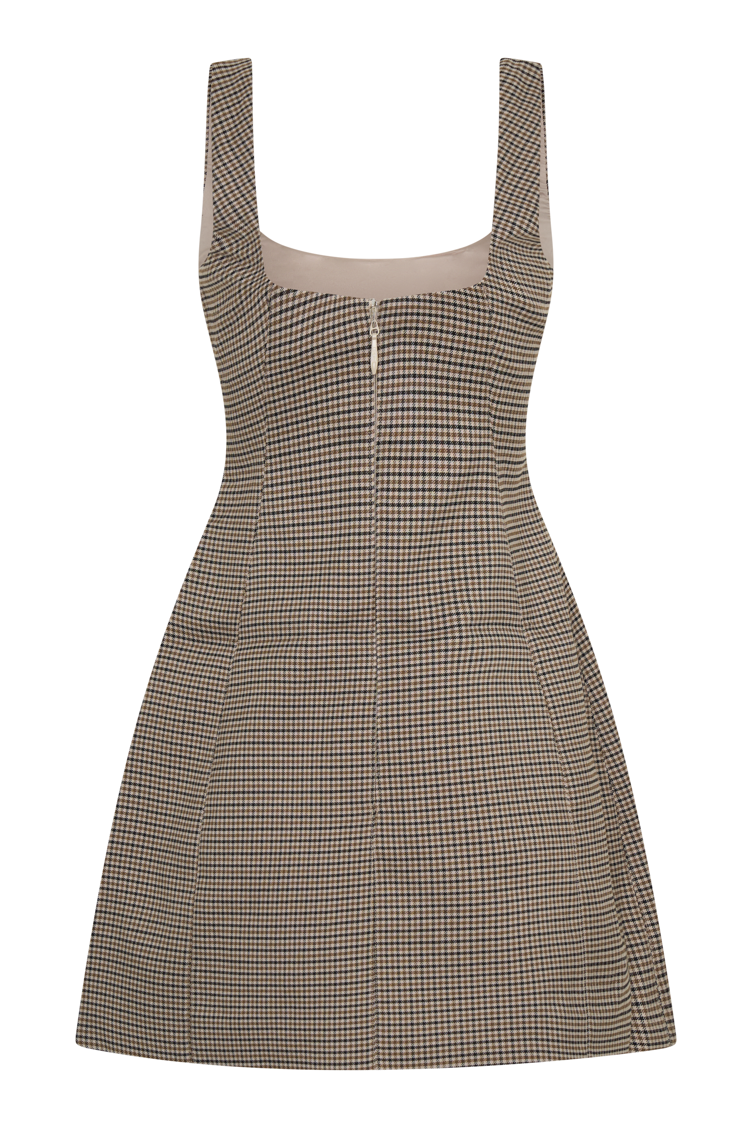Beth Mini Dress - Tan Check #8