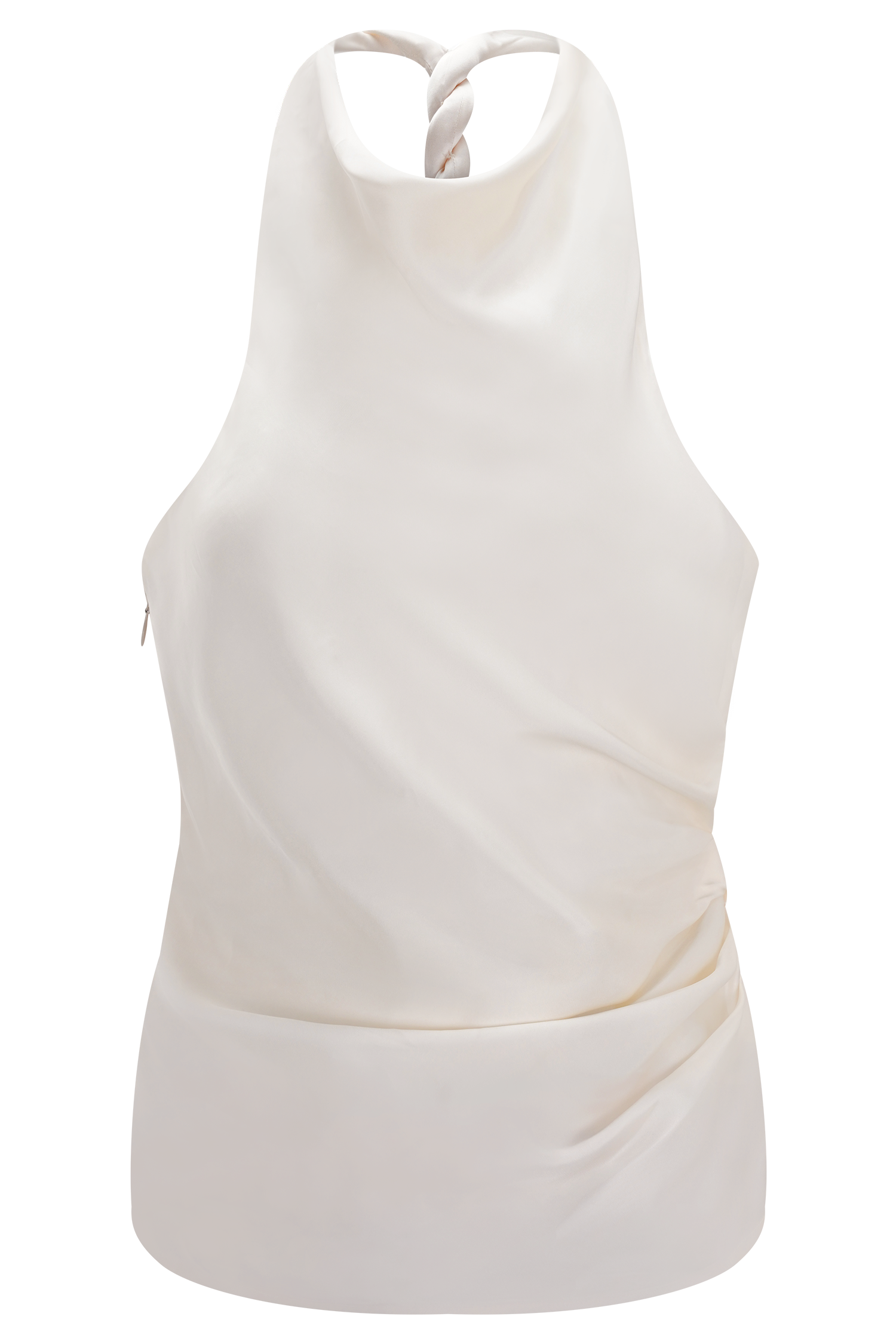 Bianca Satin Halter Top - Ivory #11