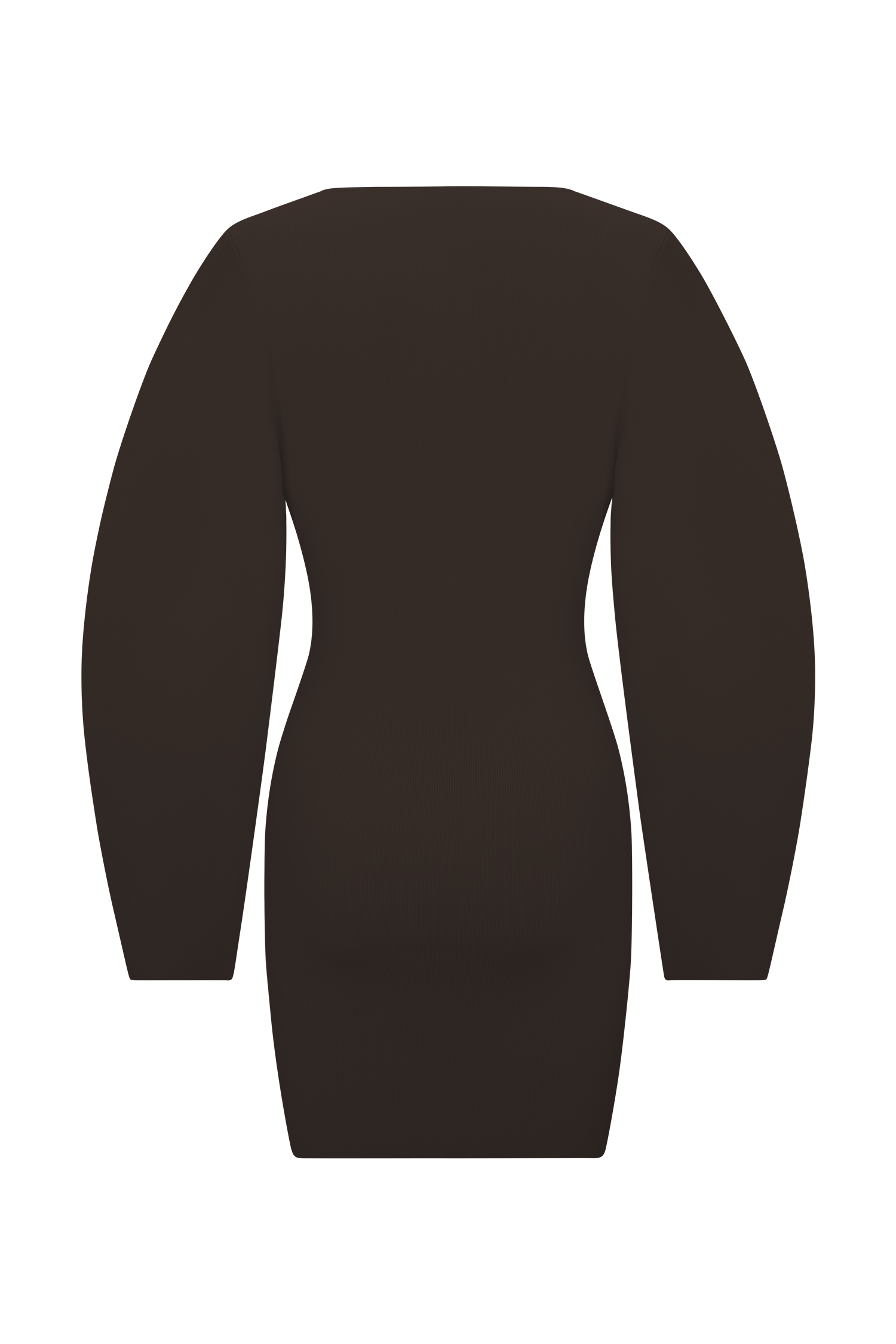 Billy Balloon Sleeve Knit Mini Dress - Dark Chocolate #7