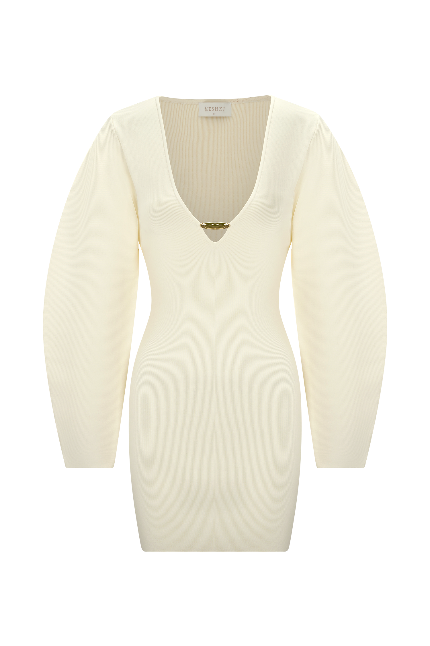 Billy Balloon Sleeve Knit Mini Dress - Ivory #9