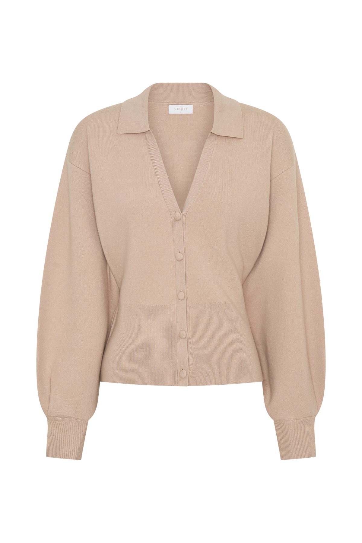Blaine Knit Blouson Sleeve Cardigan - Oat Marle #10