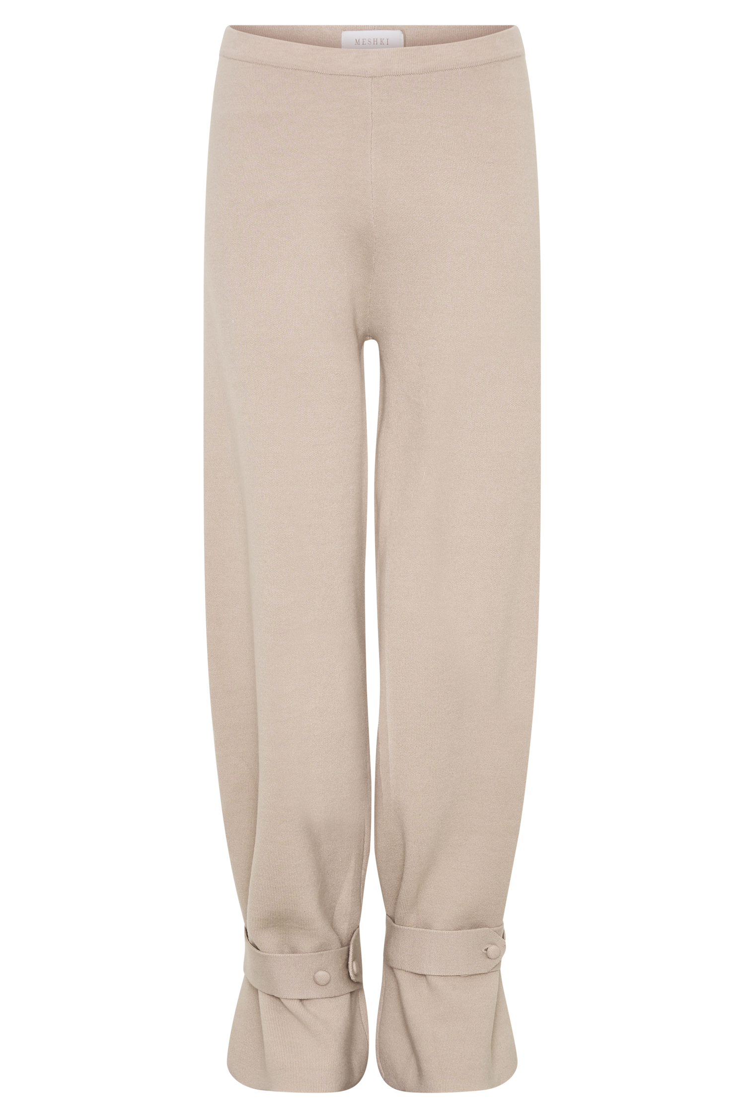 Blaine Knit Cuffed Wide Leg Pants - Oat Marle #11