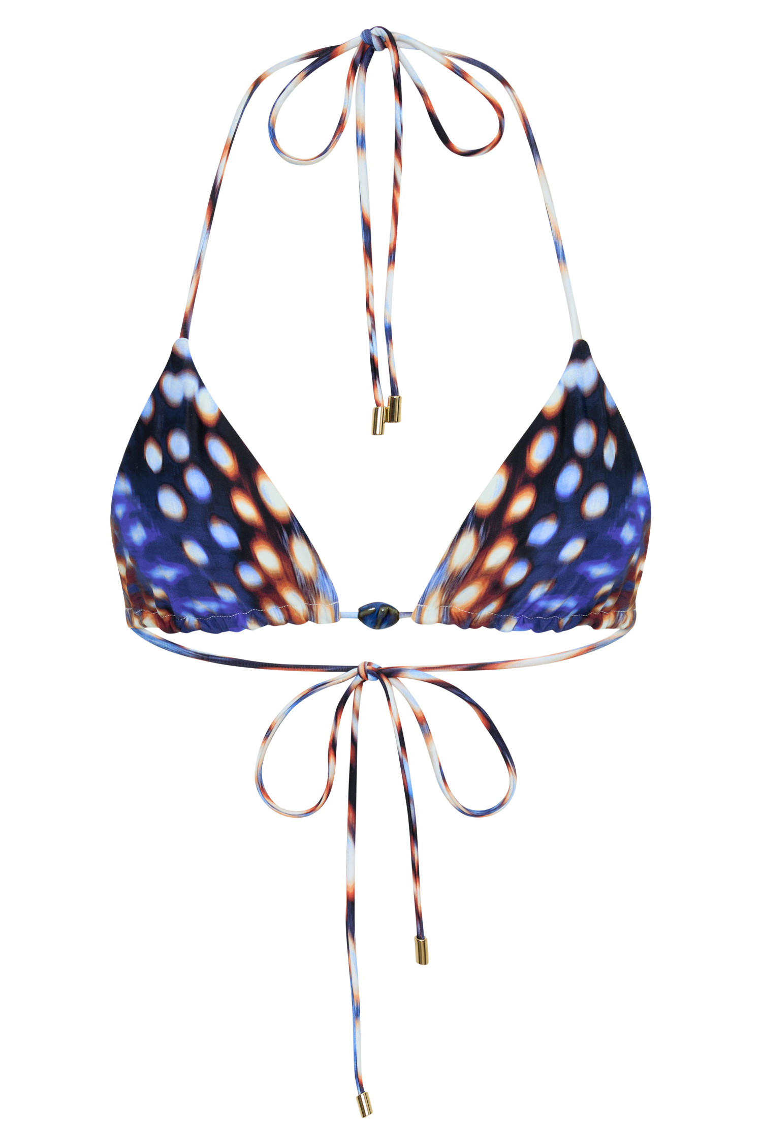 Blossom Classic Triangle Bikini Top - Blue Abstract Print #13