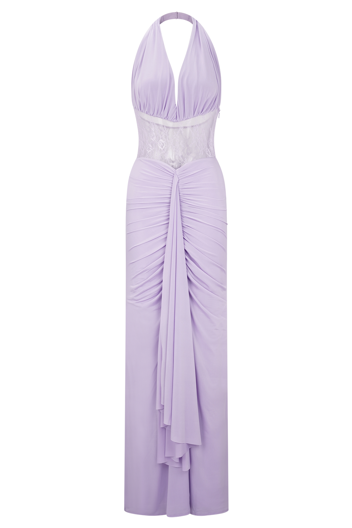 Bonnie Slinky And Lace Maxi Dress - Lilac #9