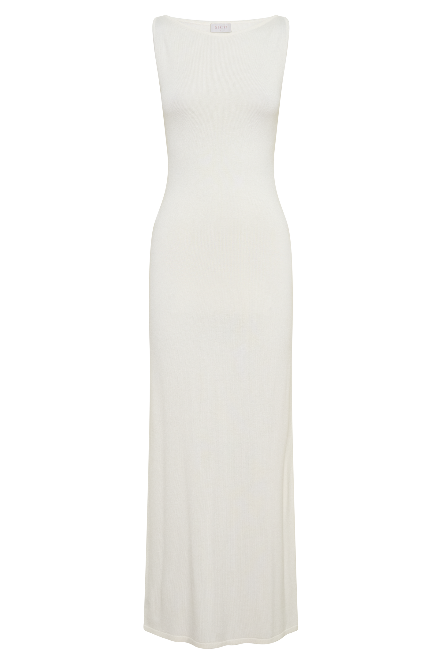 Boston Boat Neck Sleeveless Midi Dress - Ivory