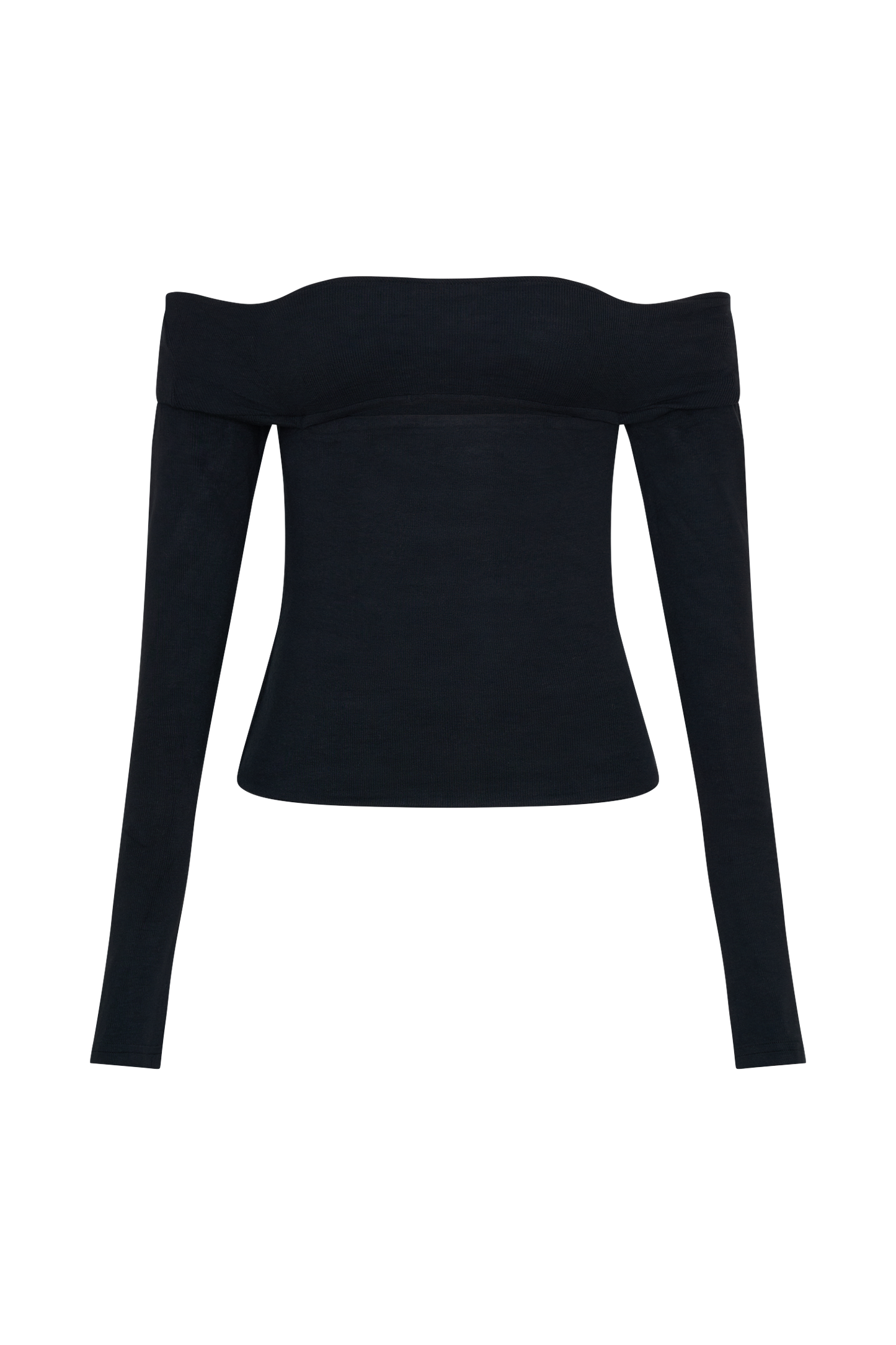 Briah Cut Out Modal Long Sleeve Top - Black