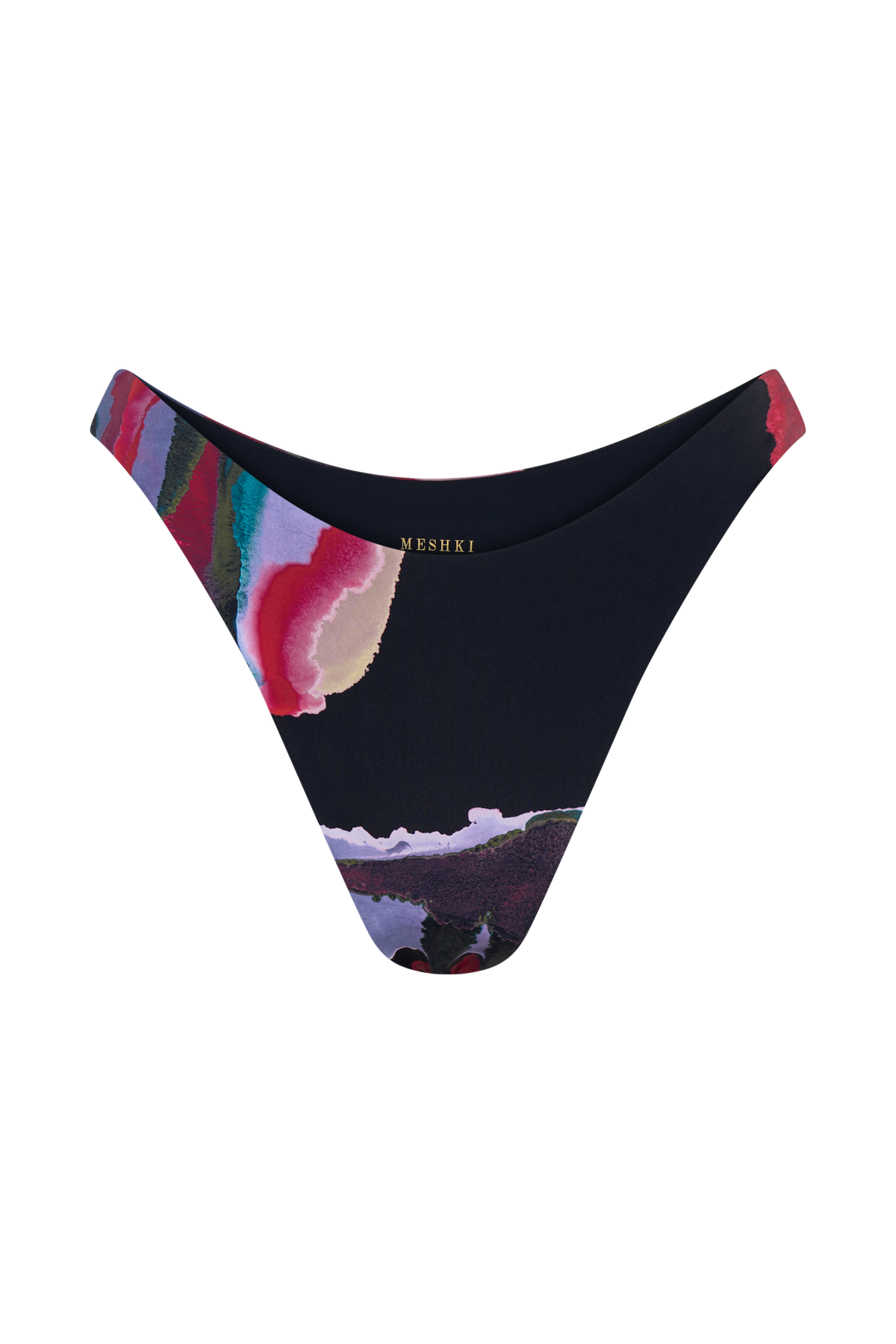 Brianna Cheeky Cut Bikini Bottom - Multi Fluid Reverie Print #9