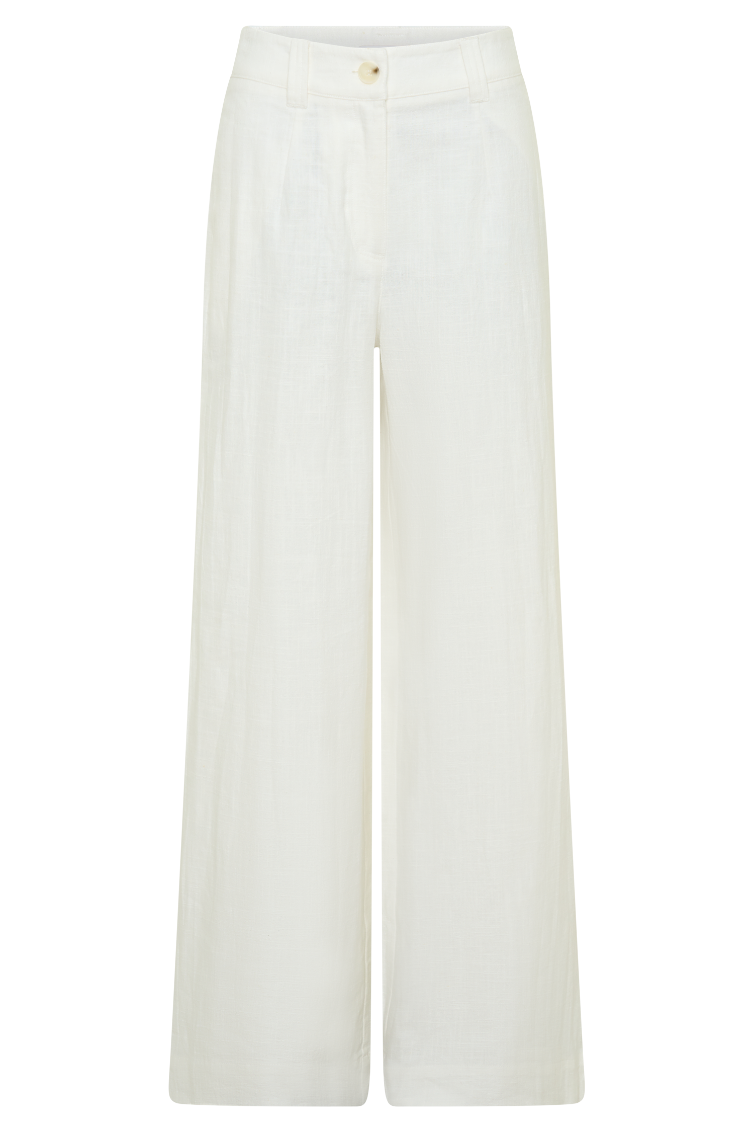 Brielle Straight Leg Linen Pant - White #11