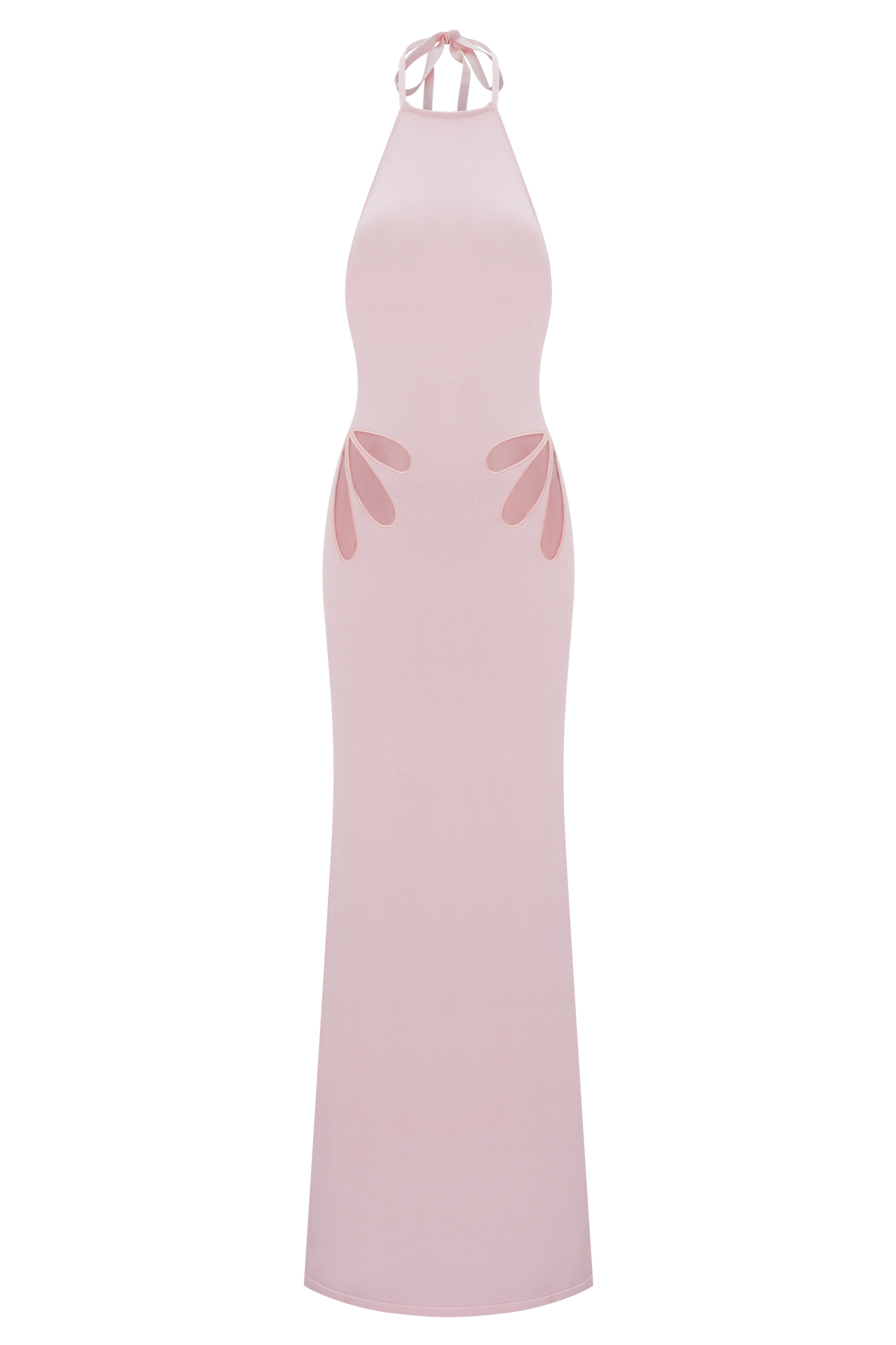 Brock Knit Halter Maxi Dress - Baby Pink