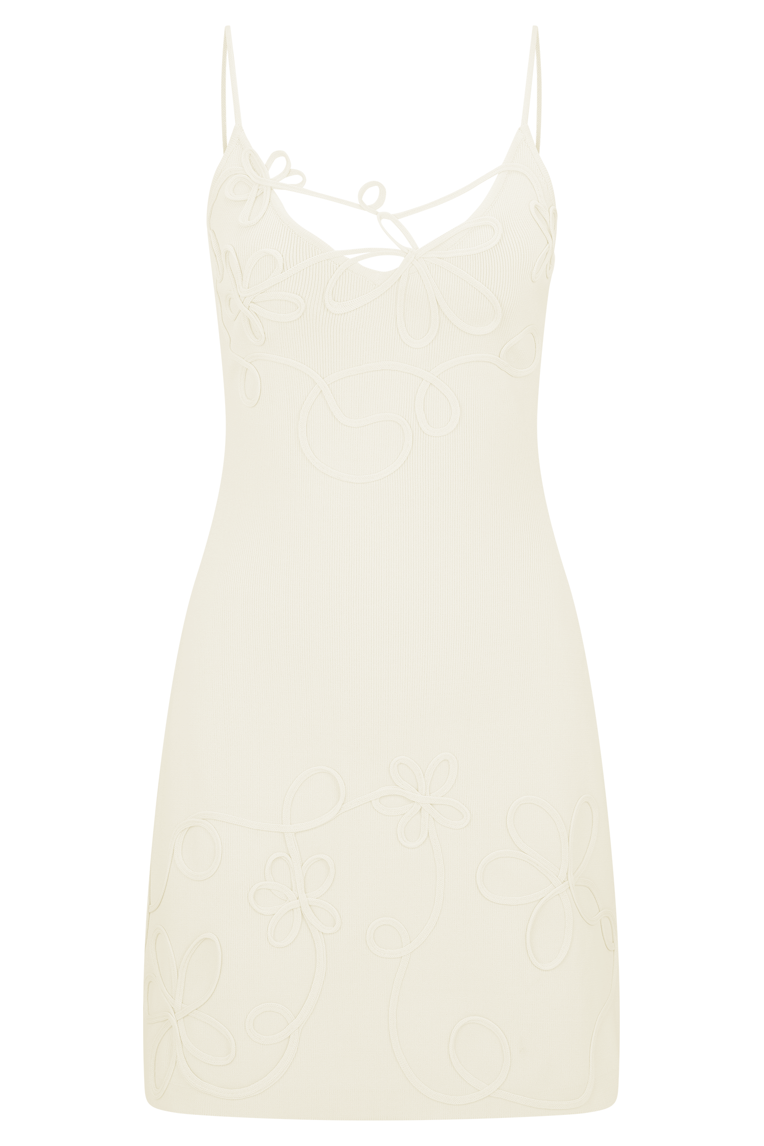 Brullo Embroidery Knit Mini Dress - Ivory #9