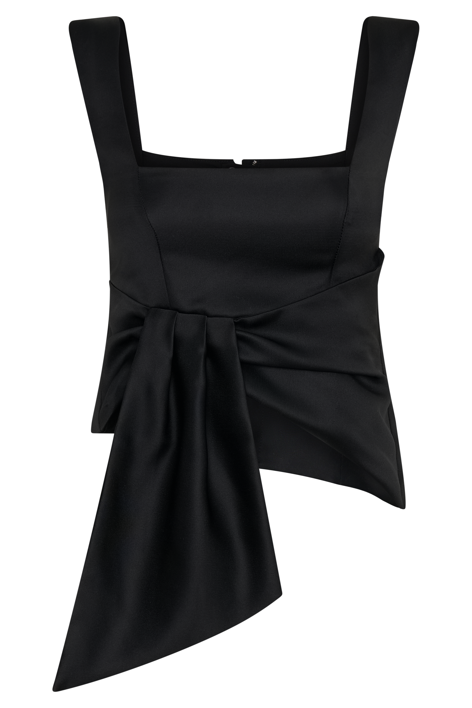Bryony Satin Structured Sleeveless Top - Black #8