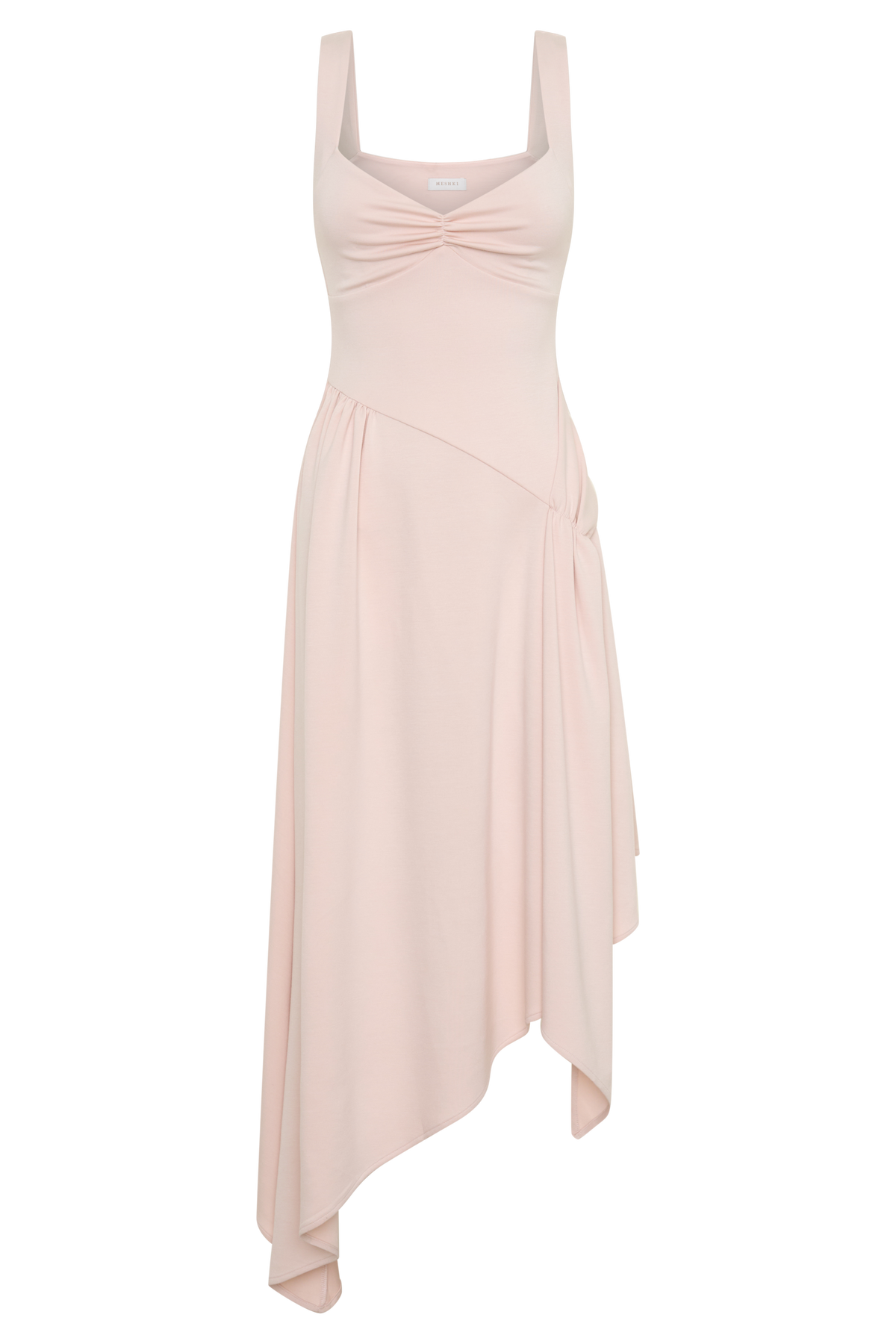 Cellini Asymmetric Hem Midi Dress - Muted Pink #7