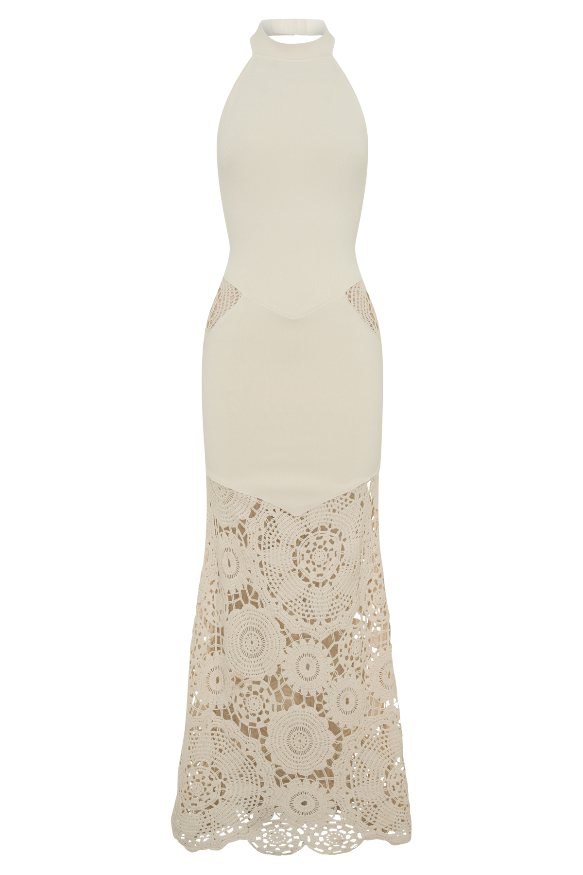 Clare Crochet Knit Maxi Dress - Ivory