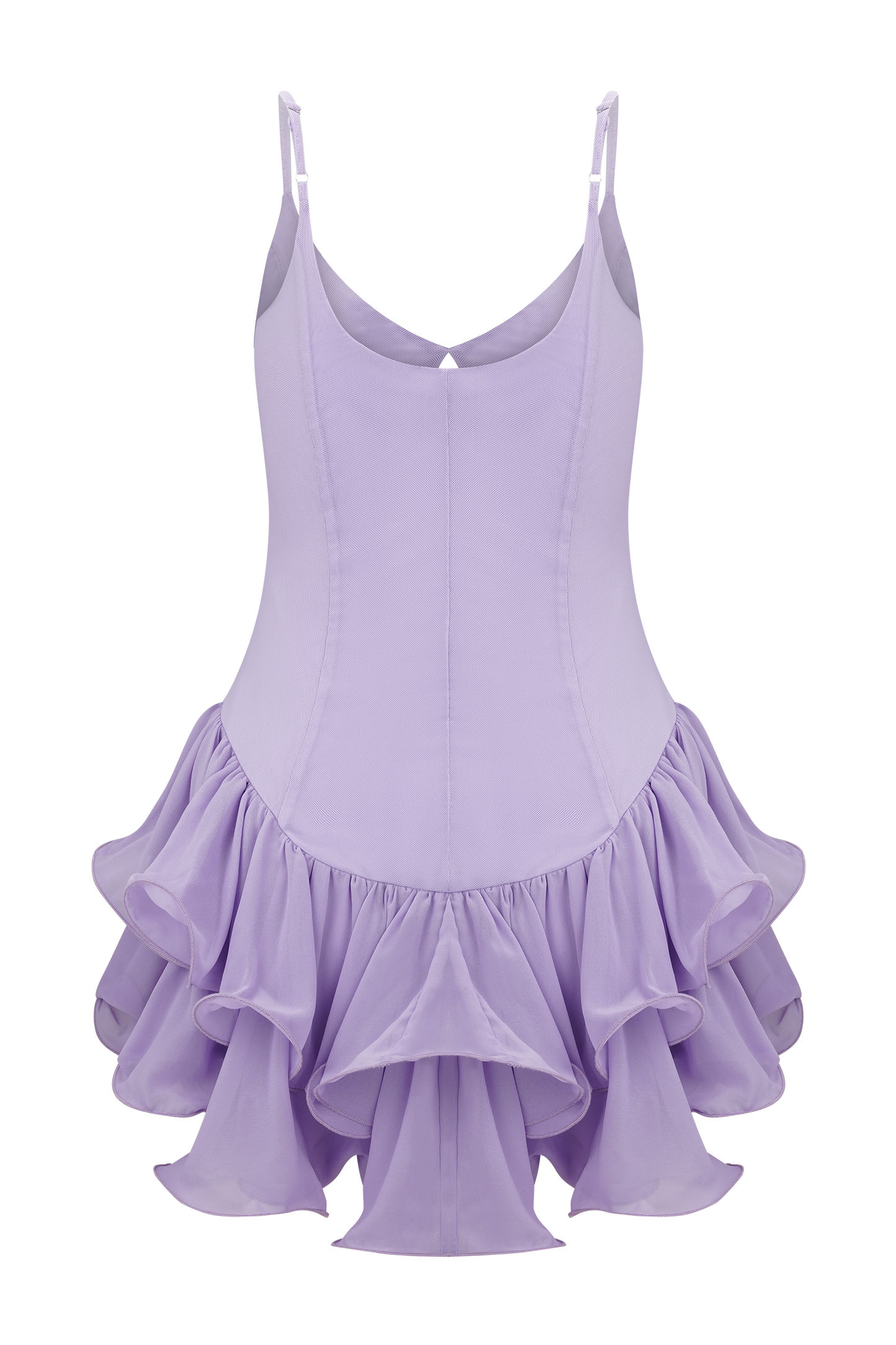 Calantha Ruffle Mesh Mini Dress - Lilac