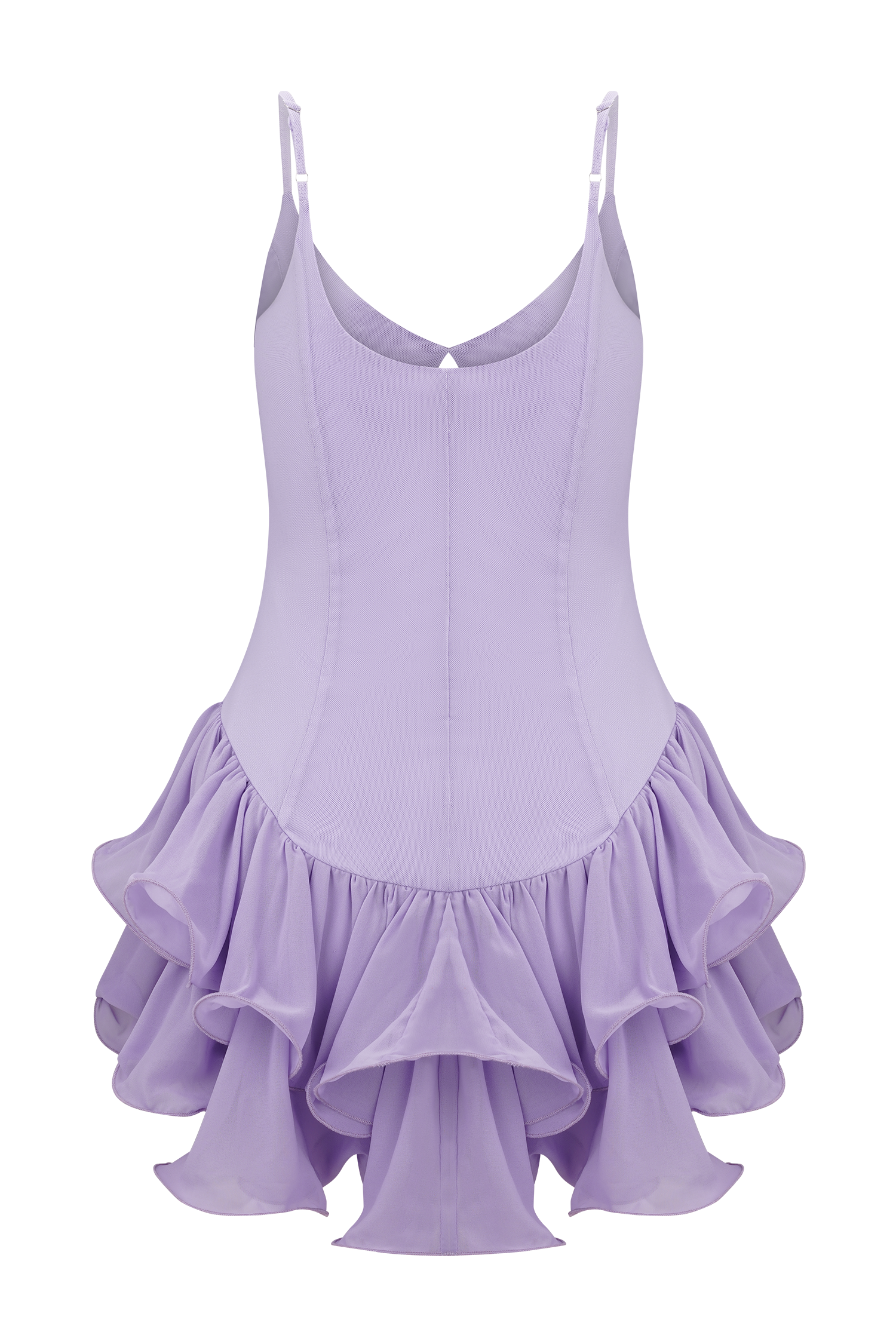 Calantha Ruffle Mesh Mini Dress - Lilac #9