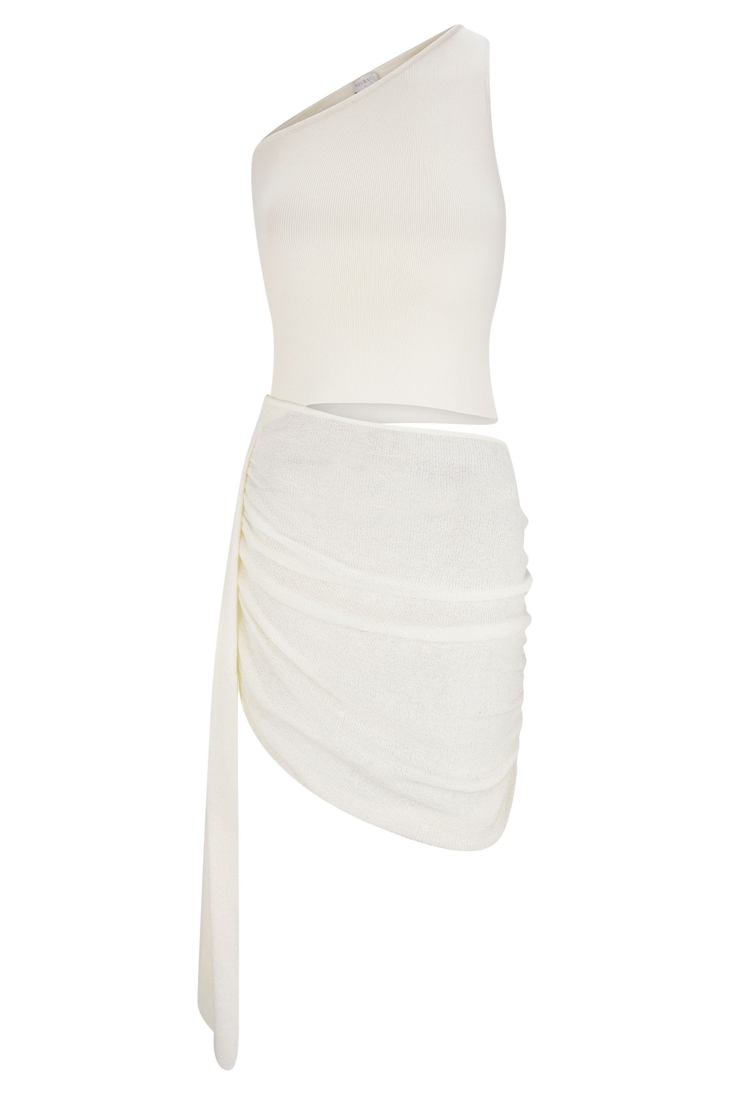 Cali Drape Skirt Knit Mini Dress - Ivory #9