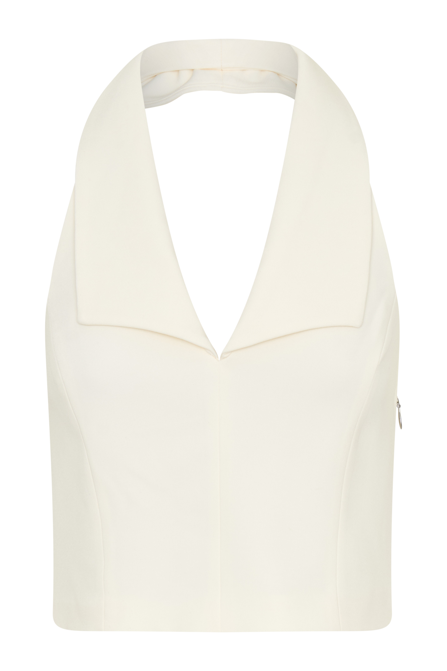 Calla Collared Sleeveless Halter Top - Ivory #14