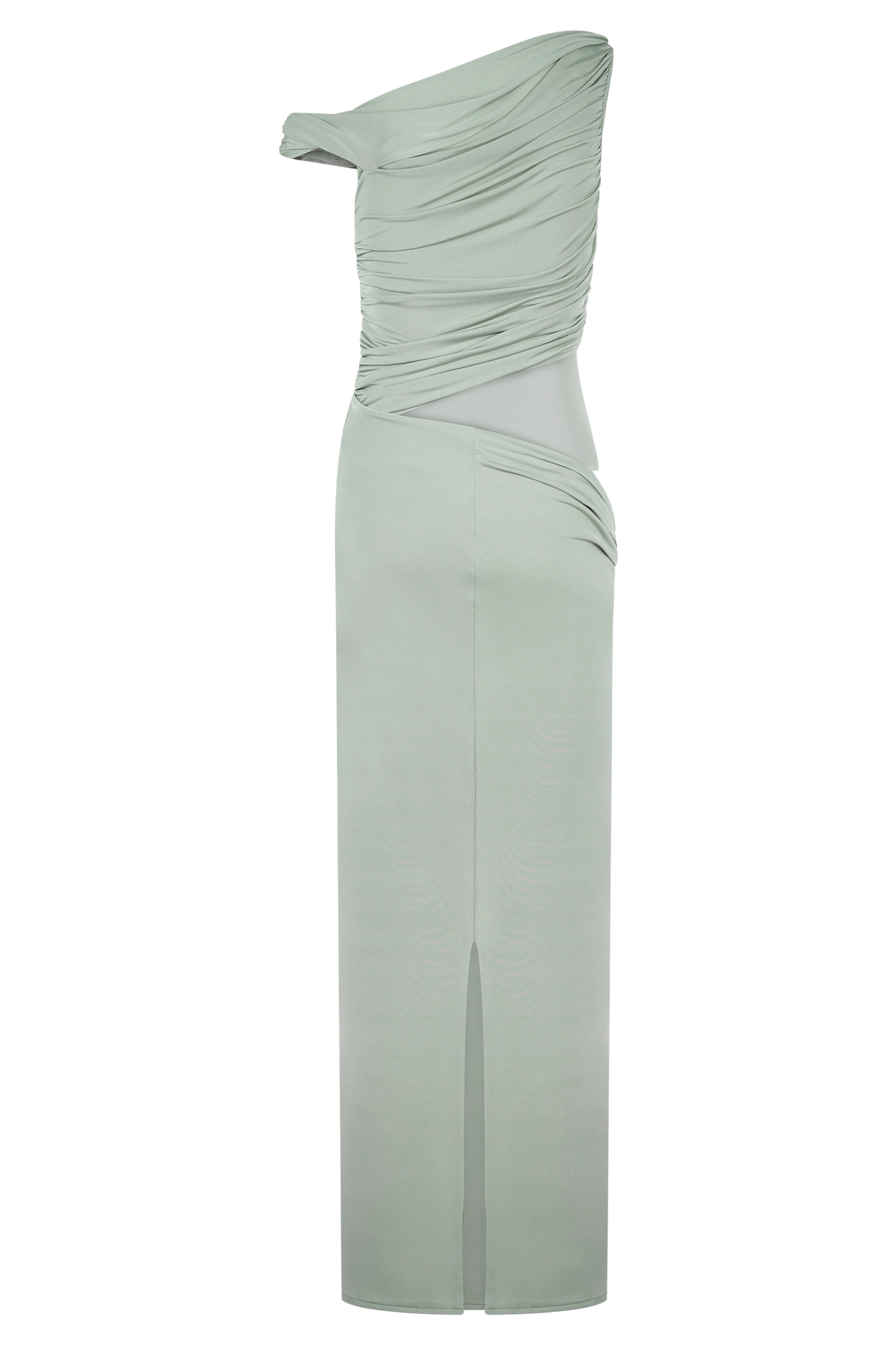 Callen One Shoulder Slinky Maxi Dress - Sage