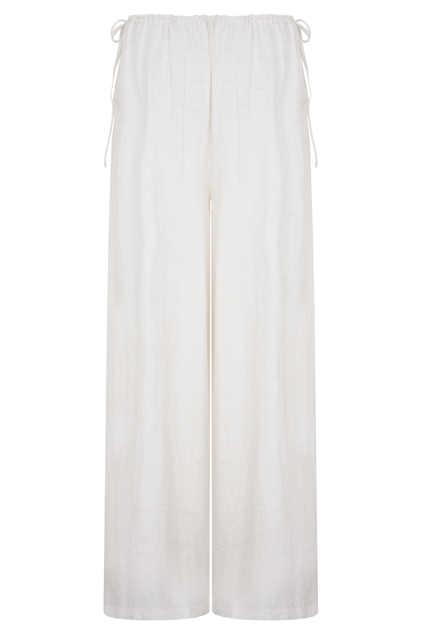 Callum Drawstring Straight Leg Pants - White