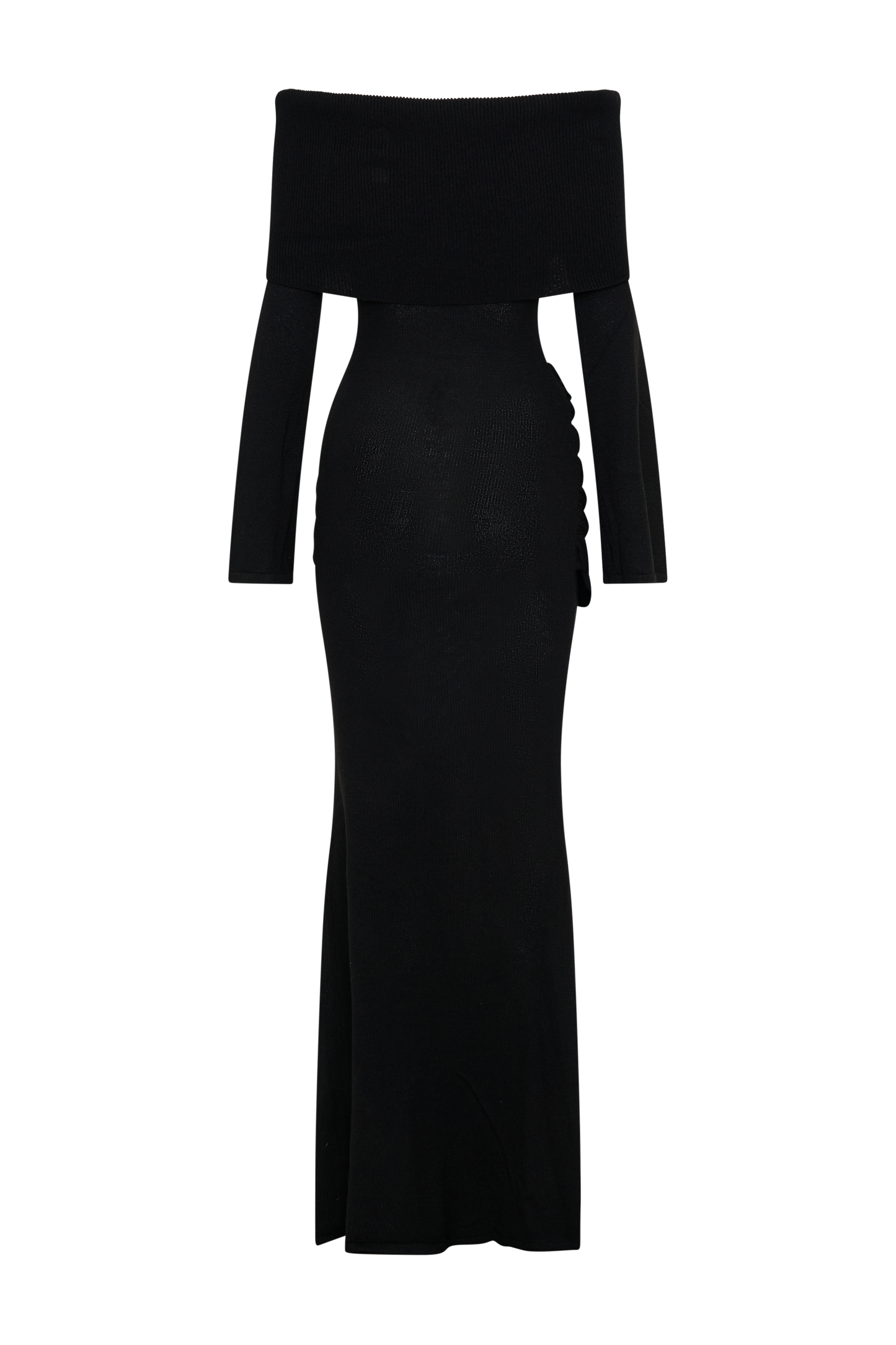 Cameron Off Shoulder Tie Maxi Dress - Black