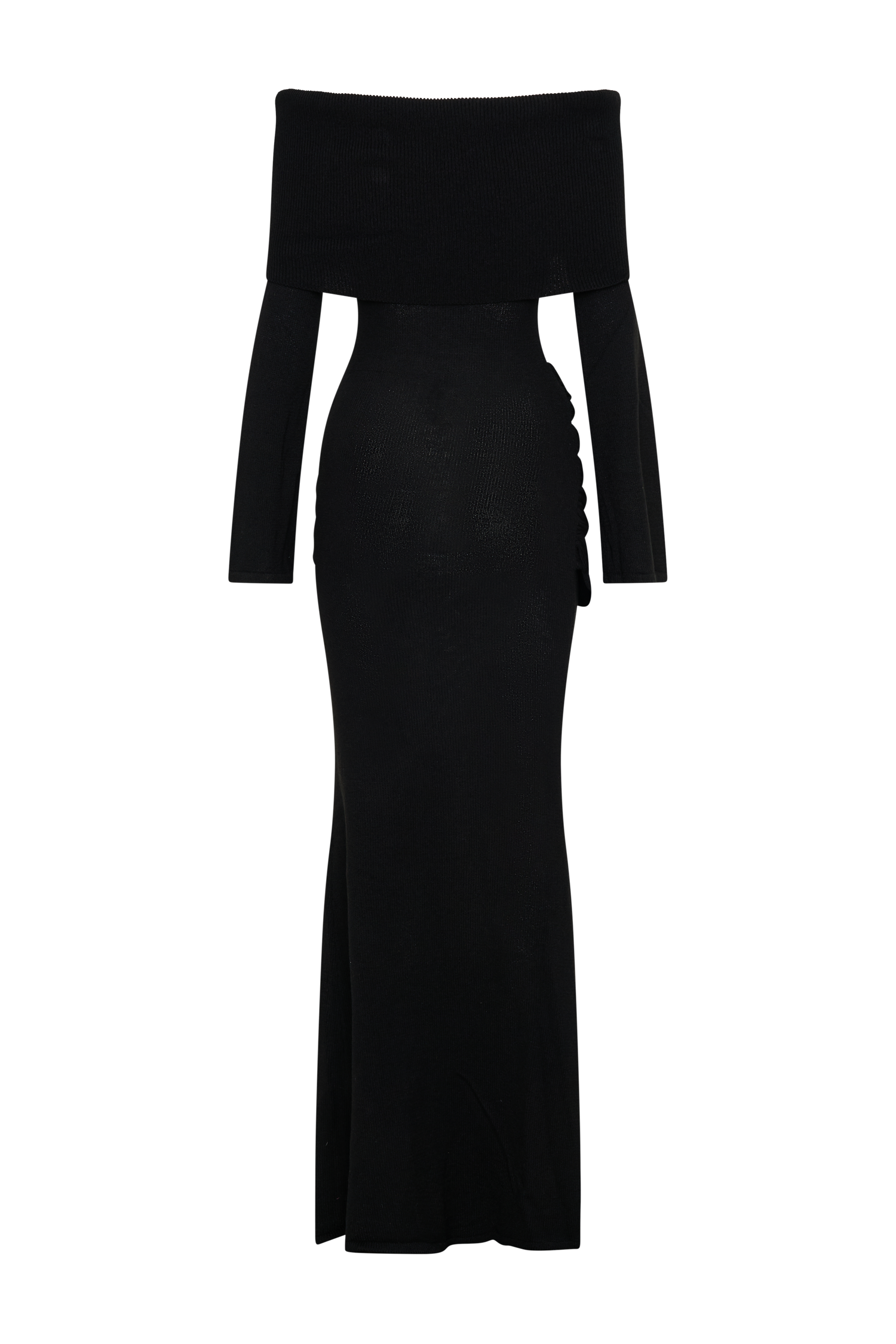 Cameron Off Shoulder Tie Maxi Dress - Black #8