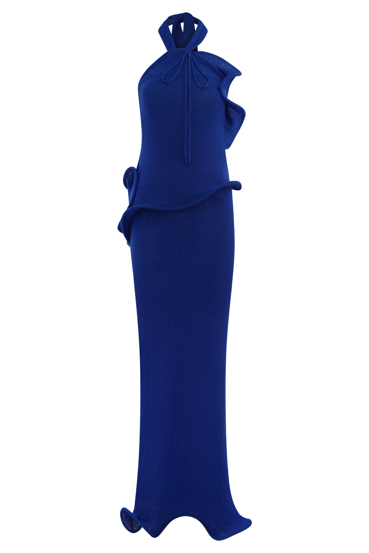 Caprice Halter Knit Maxi Dress - Cobalt #10
