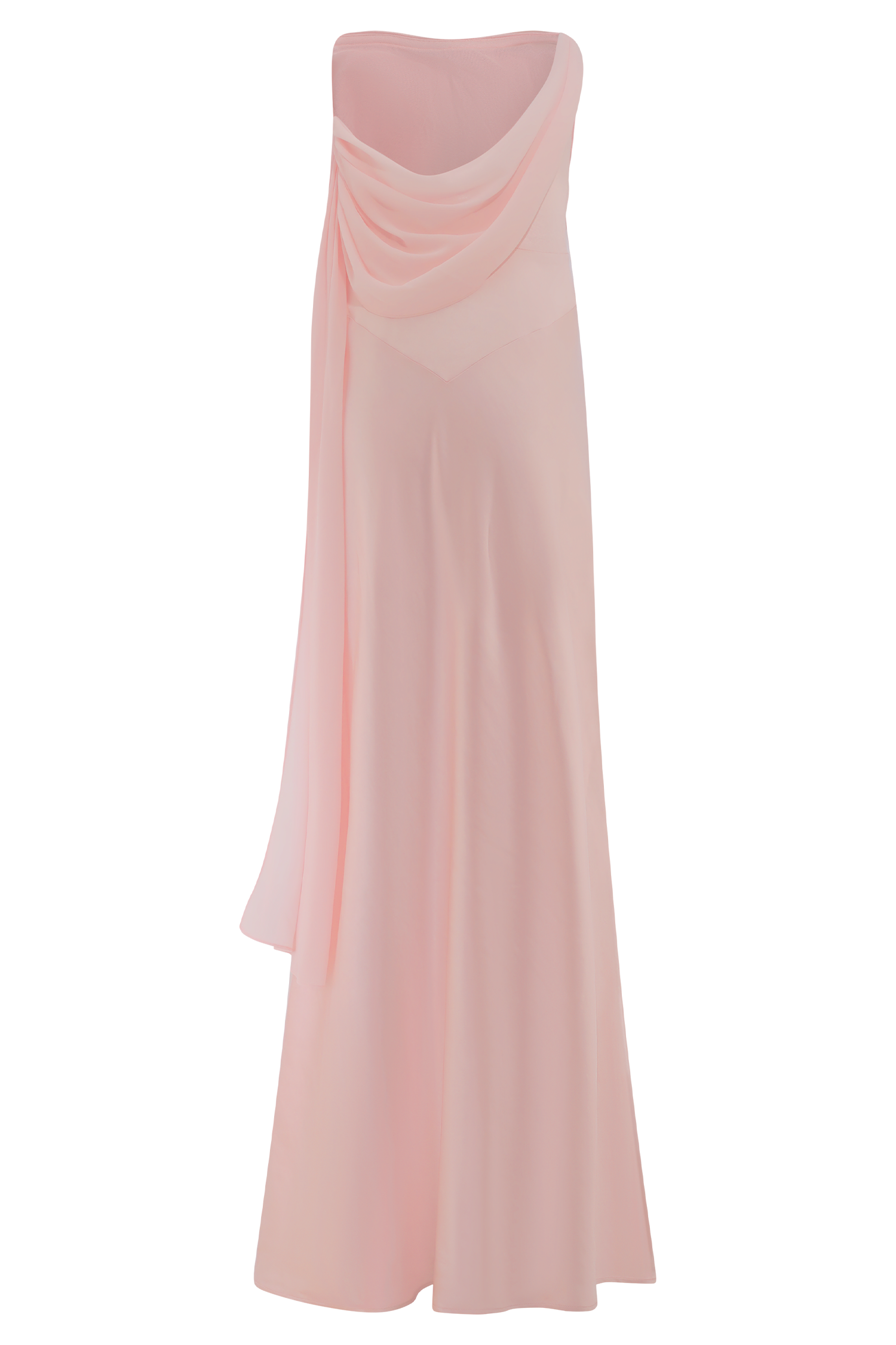 Carah Satin And Chiffon Maxi Dress - Pale Pink #6