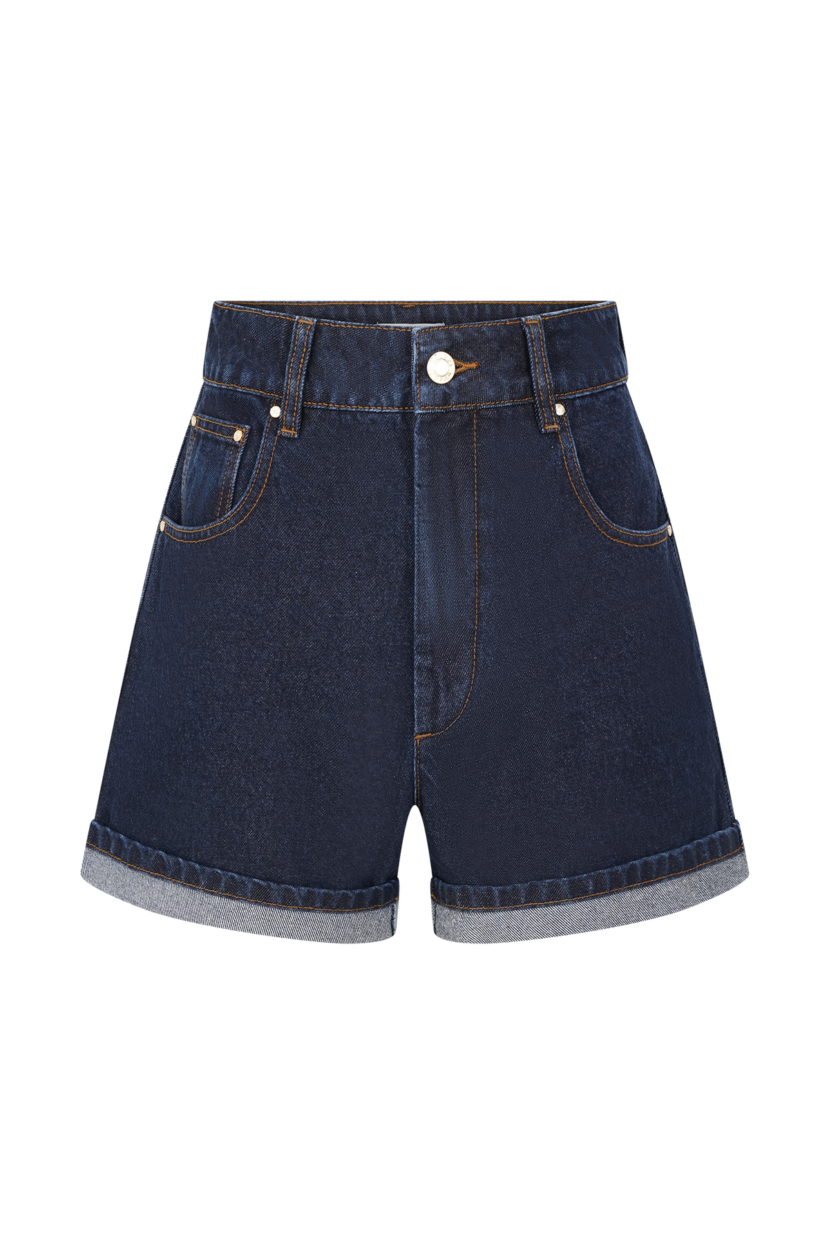 Carlene Cuffed Denim Shorts - Indigo Blue #9