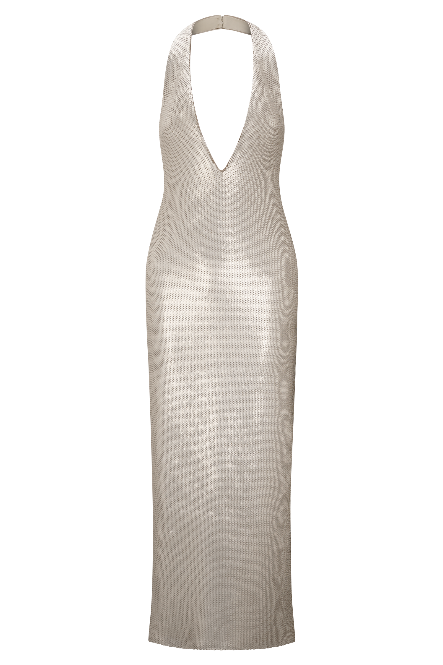 Carnation Sequin Halter Midi Dress - Gold #7