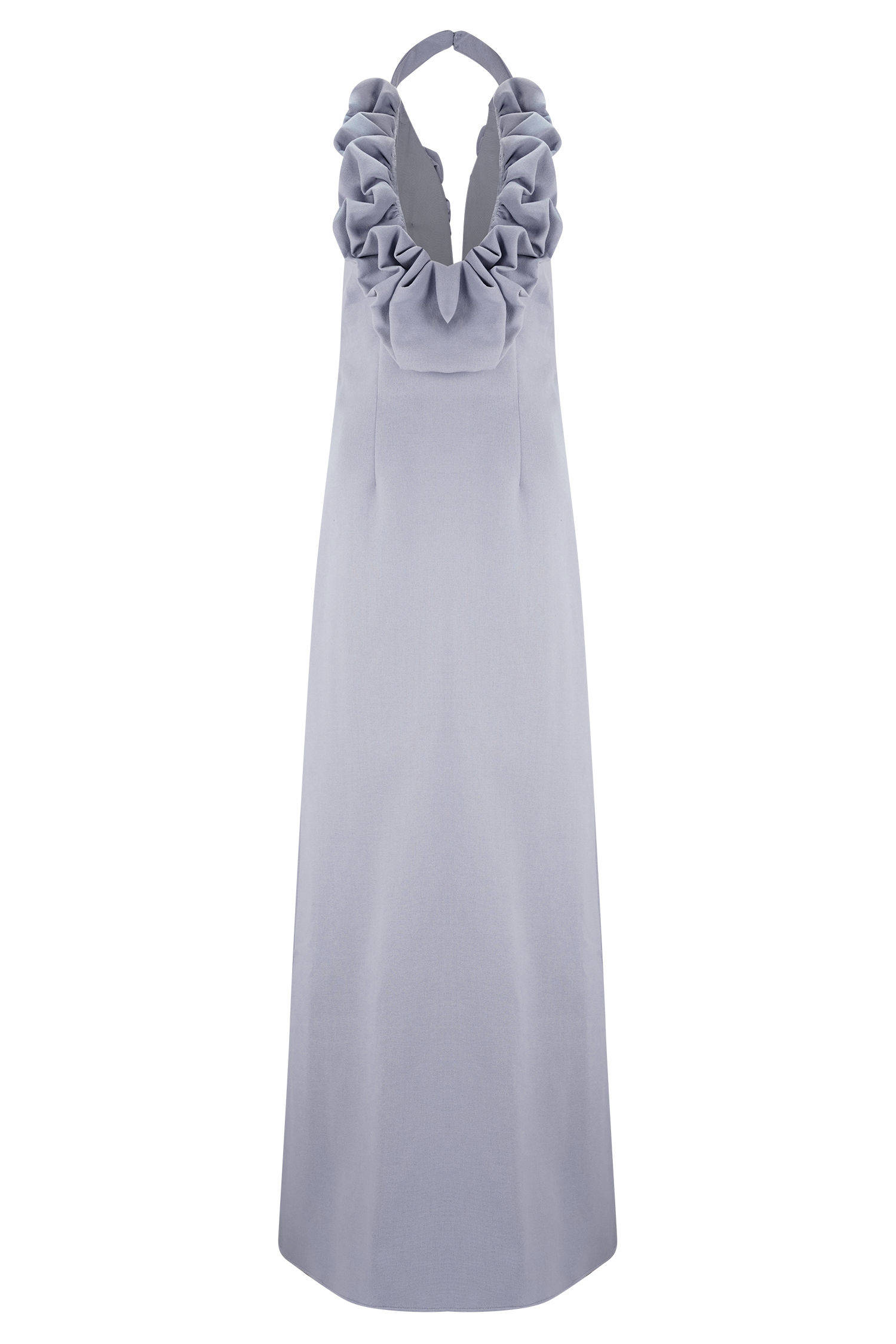 Carolyn Linen Bubble Maxi Dress - Misty Blue #13