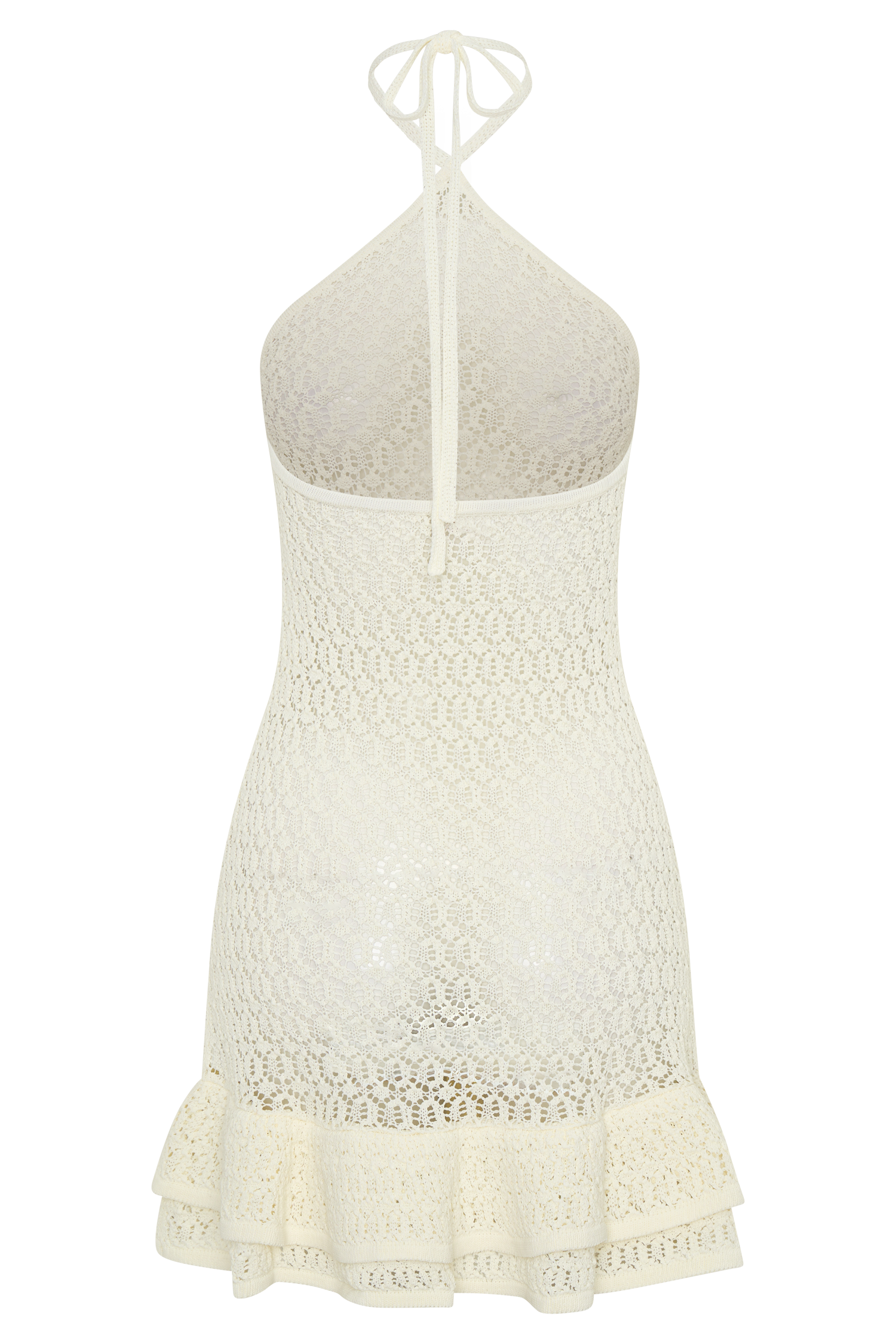 Carrisa Crochet Knit Mini Dress - White #8