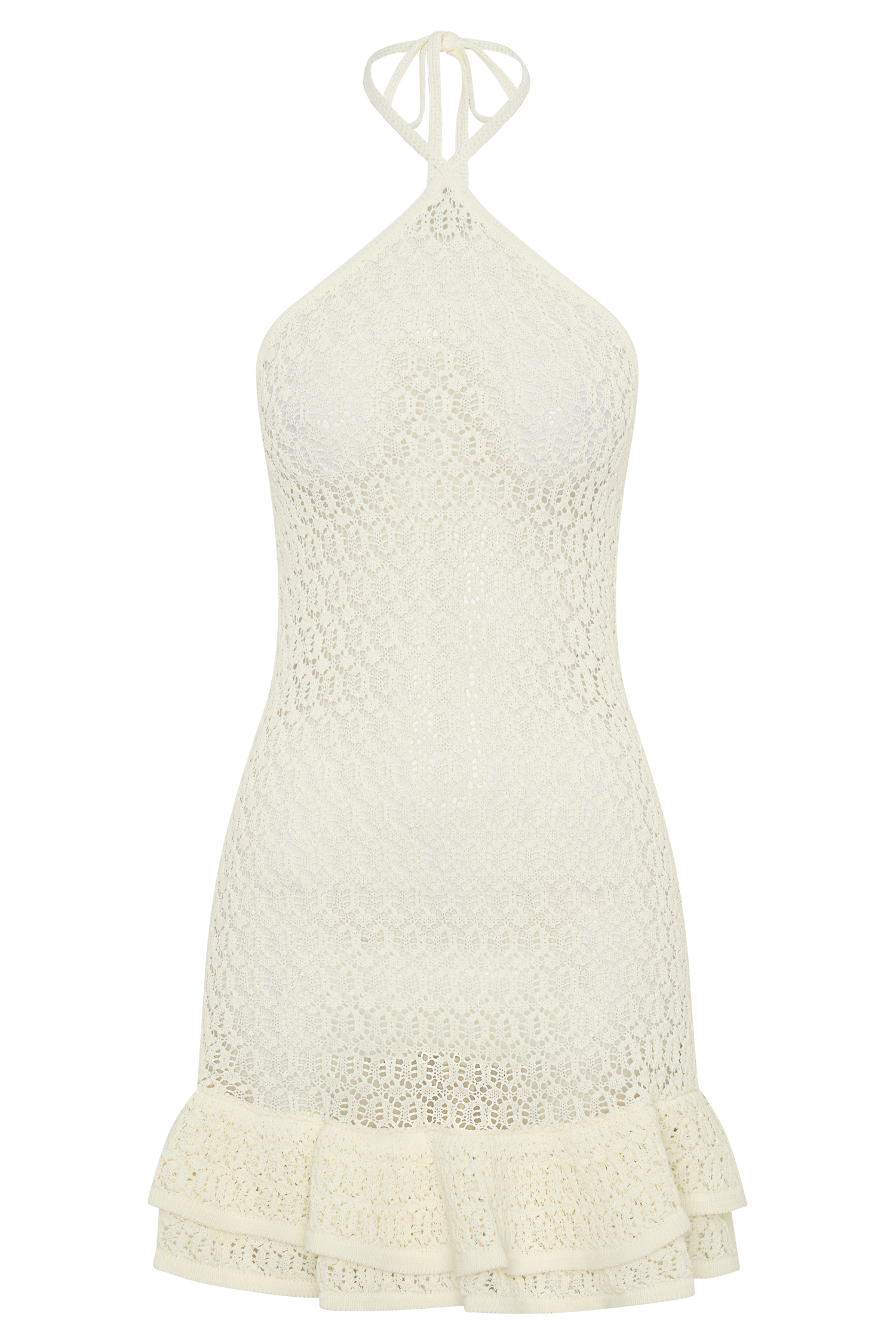 Carrisa Crochet Knit Mini Dress - White #9