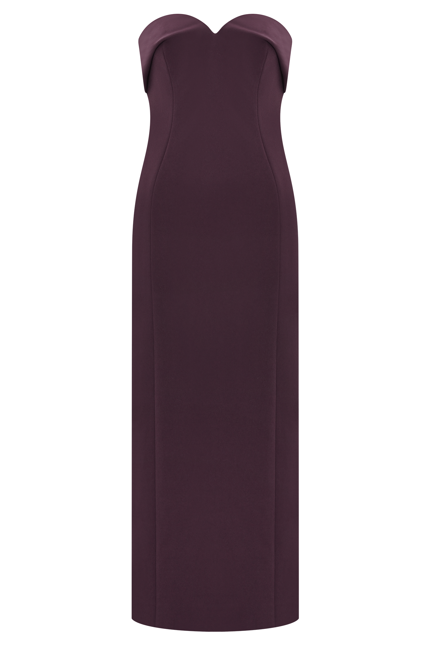 Cary Folded Strapless Crepe Midi Dress - Wine #7