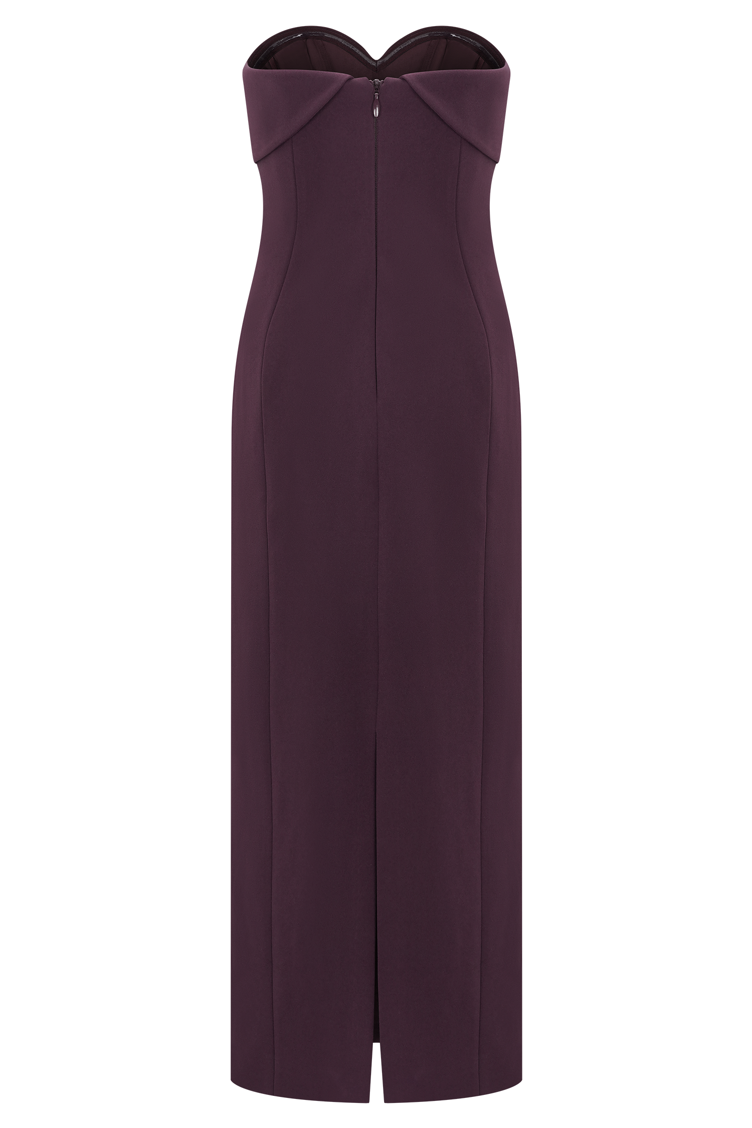 Cary Folded Strapless Crepe Midi Dress - Wine #5