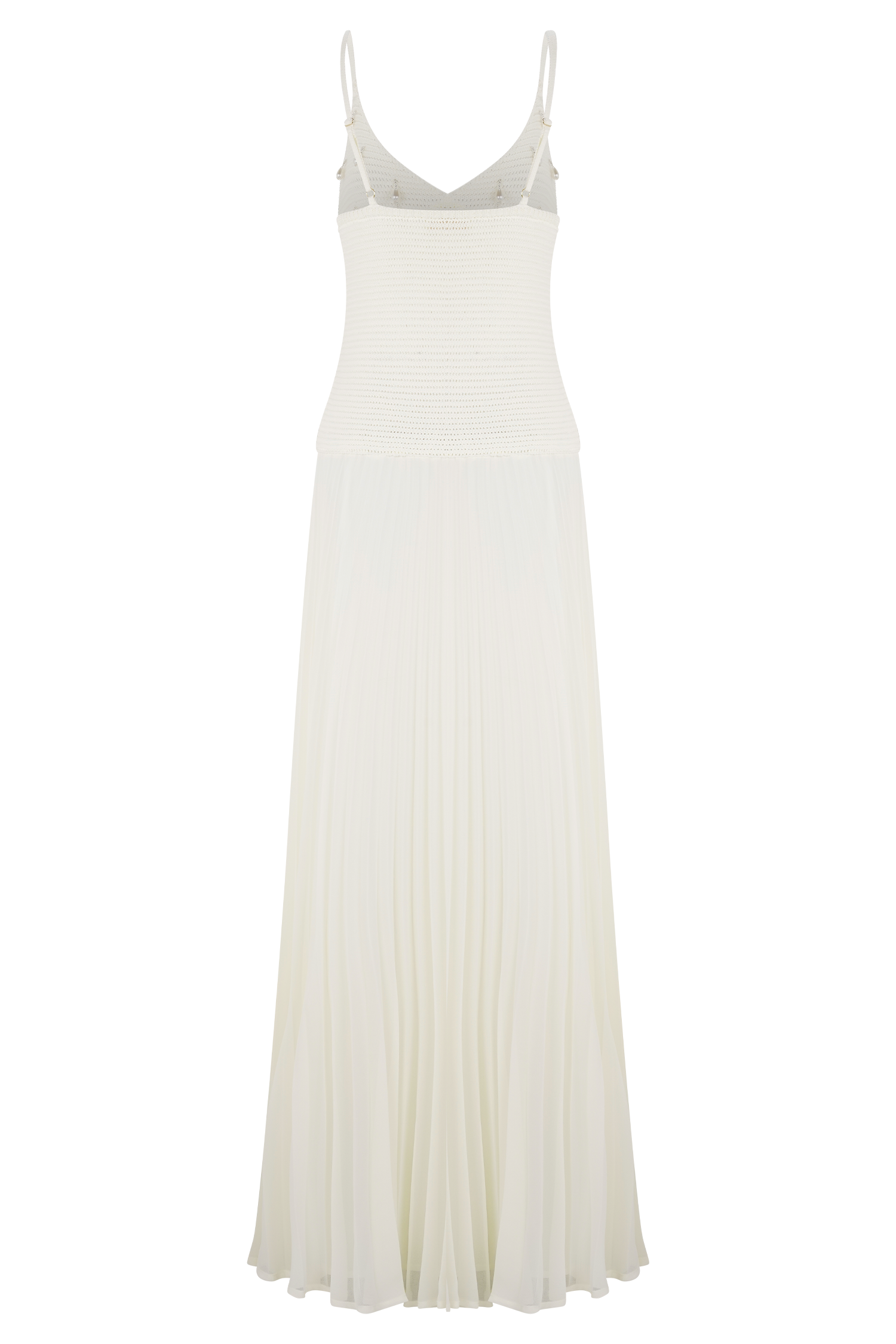 Catherine Crochet Pearl Maxi Dress - White #6