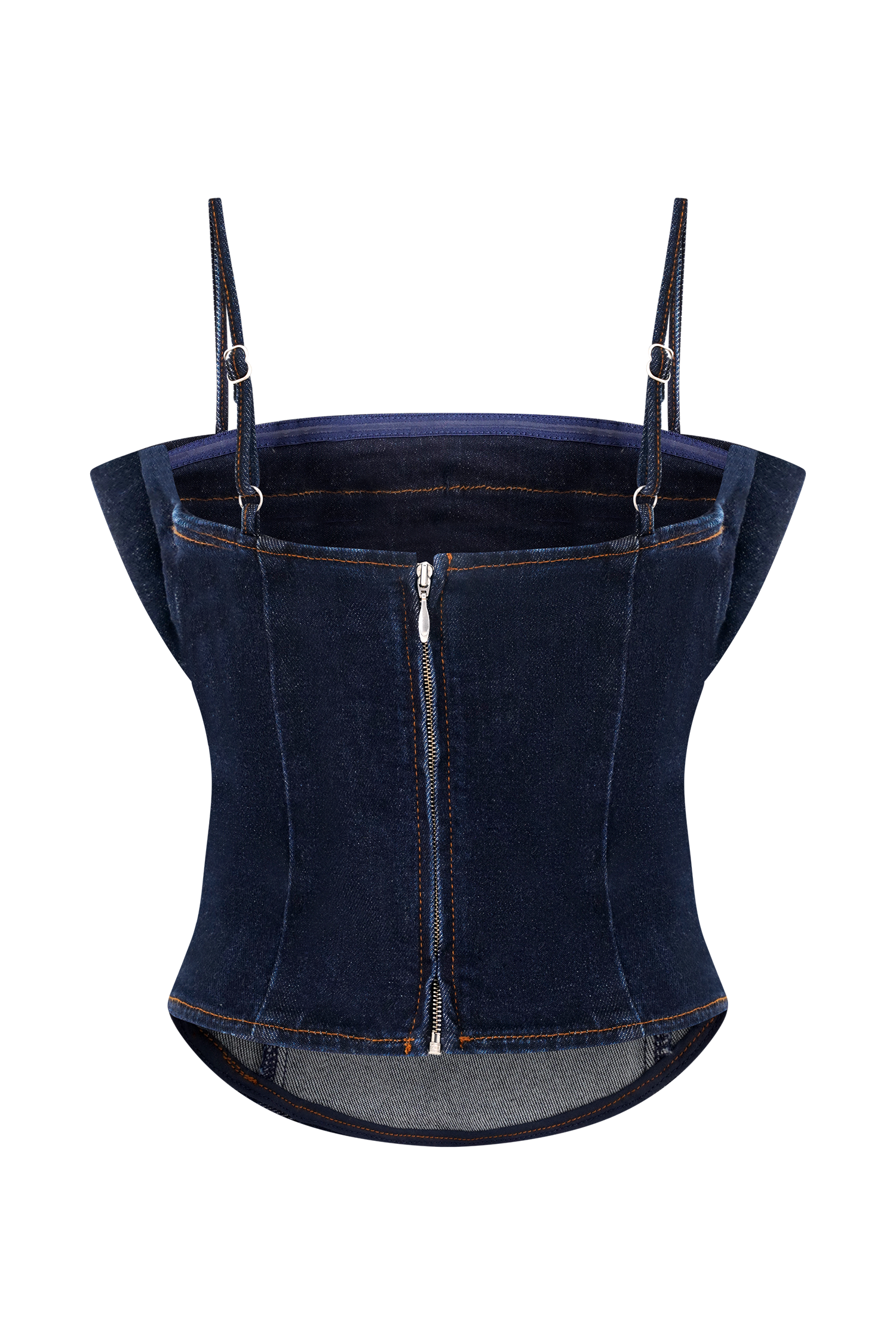 Cecilia Denim Frill Corset - Indigo Blue #8