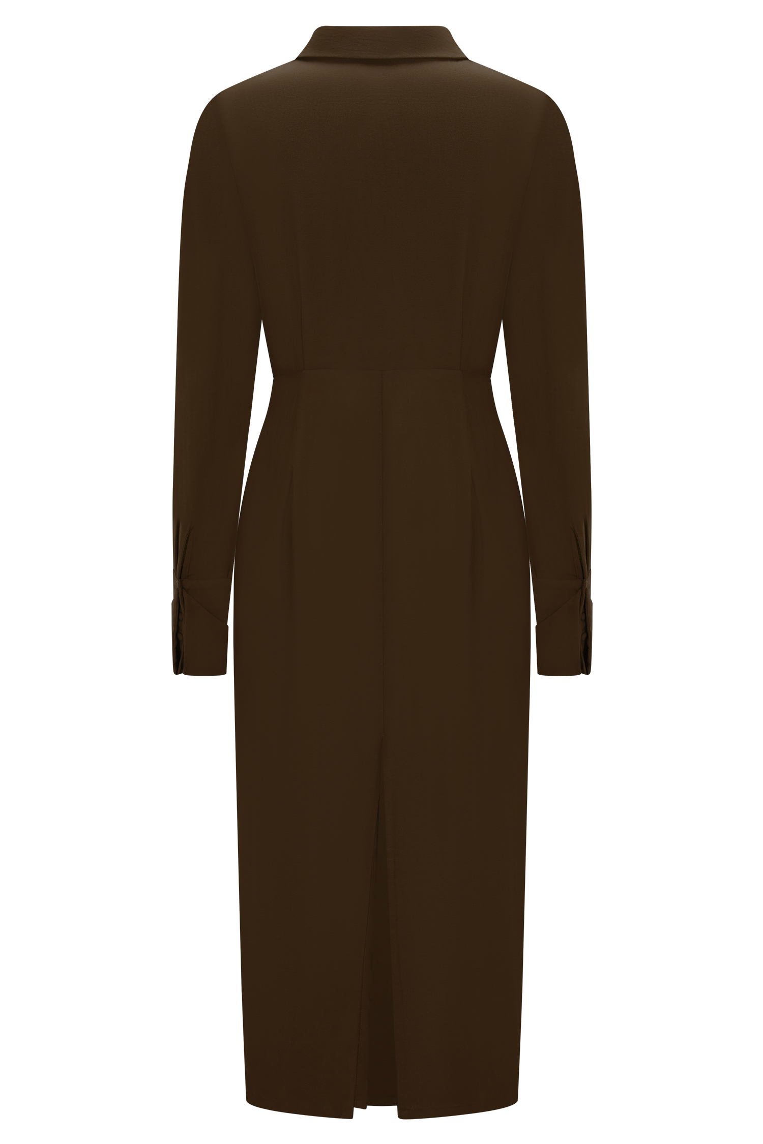 Cecilie Cut Out Shirt Midi Dress - Dark Chocolate #8