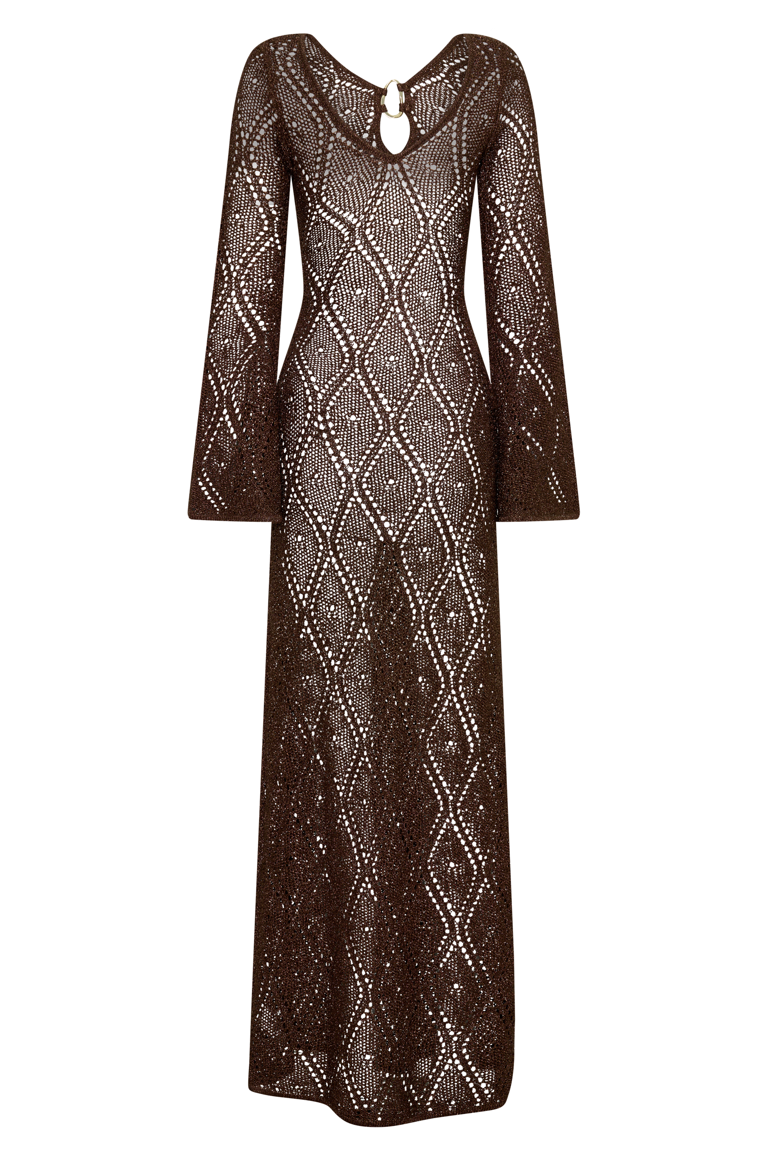 Chelsea Lurex Crochet Maxi Dress - Bronze #10