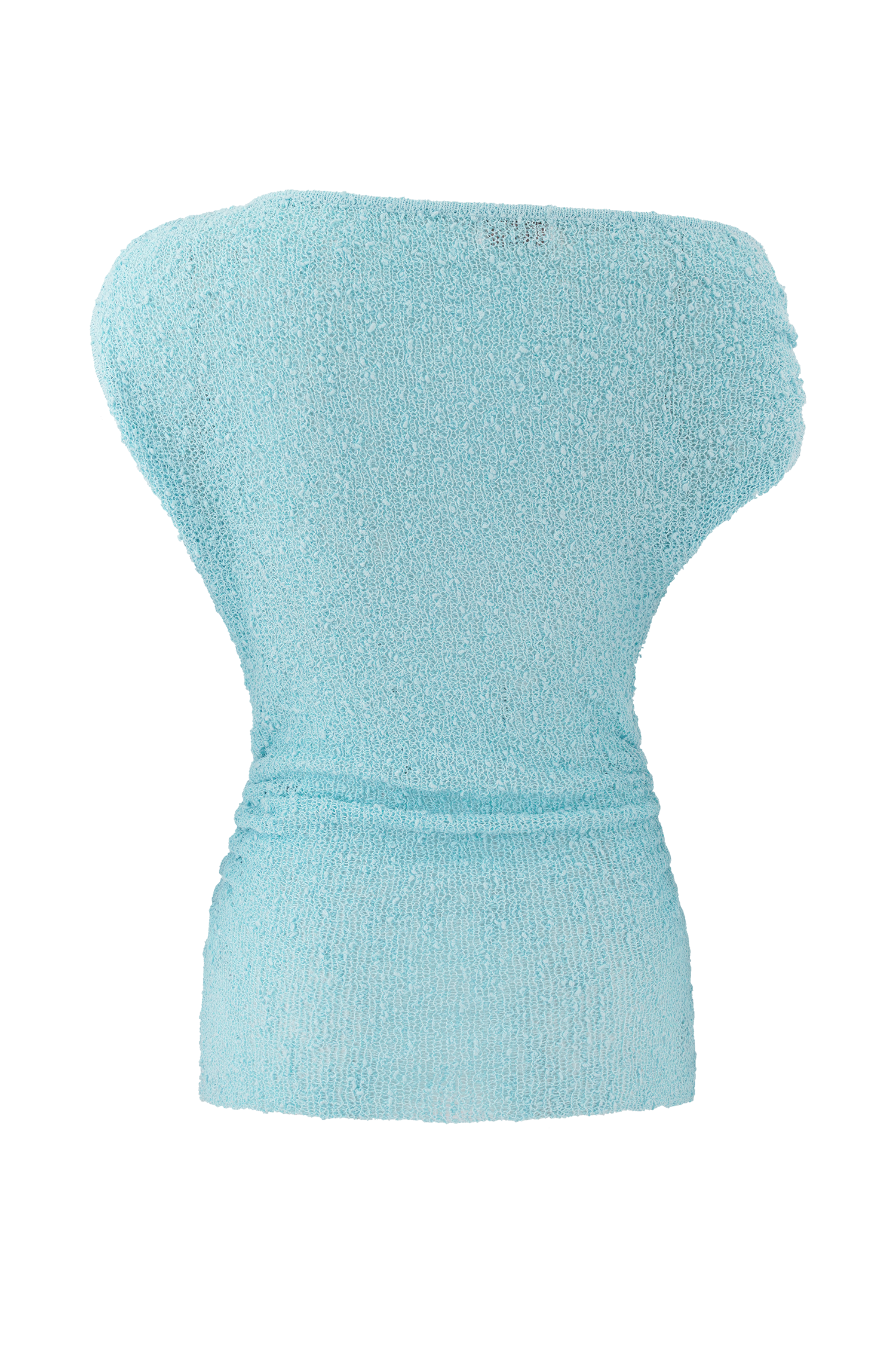 Chloe Off Shoulder Boucle Knit Top - Light Blue #8