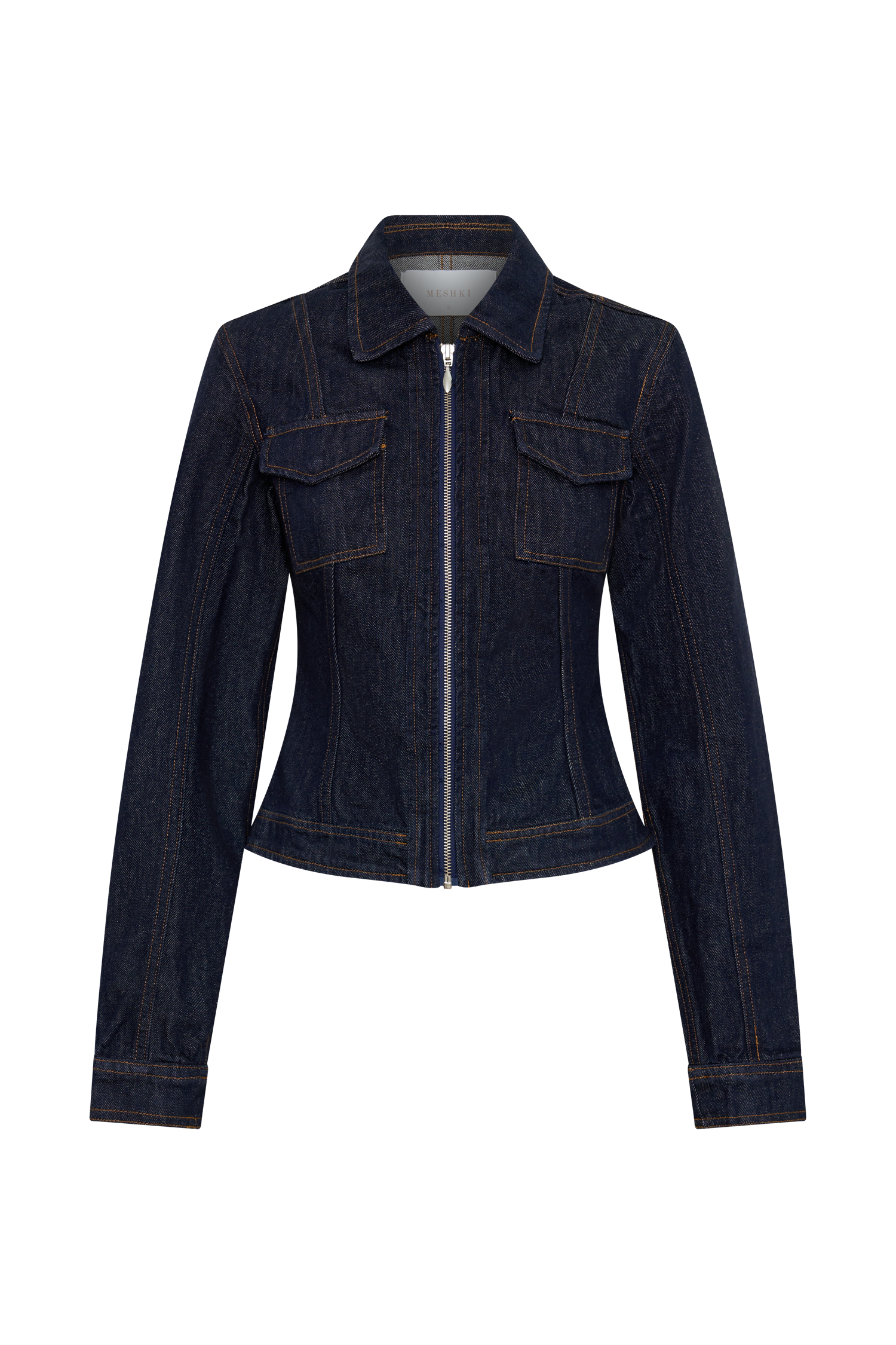 Cierra Cinched Jacket Top - Washed Indigo Blue #9