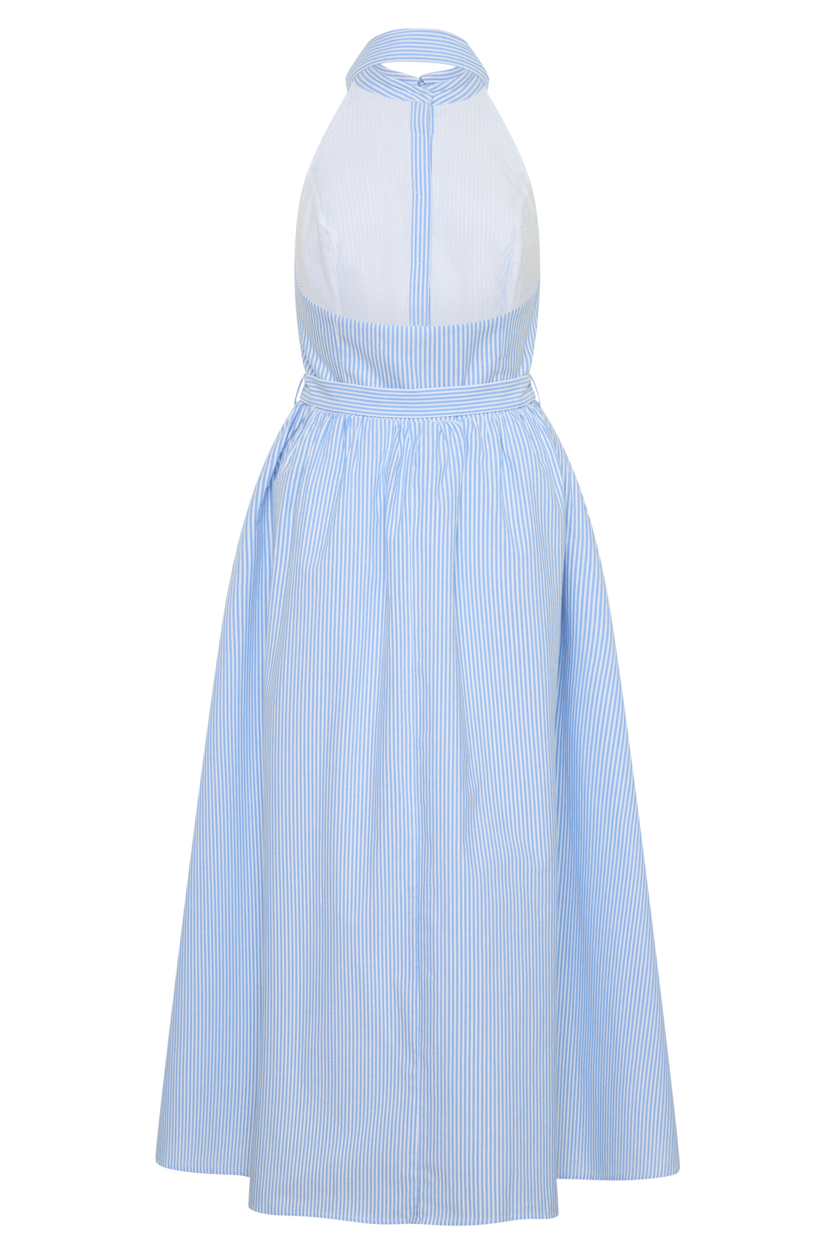 Cindy Collared Midi Dress - Blue Pinstripe #8