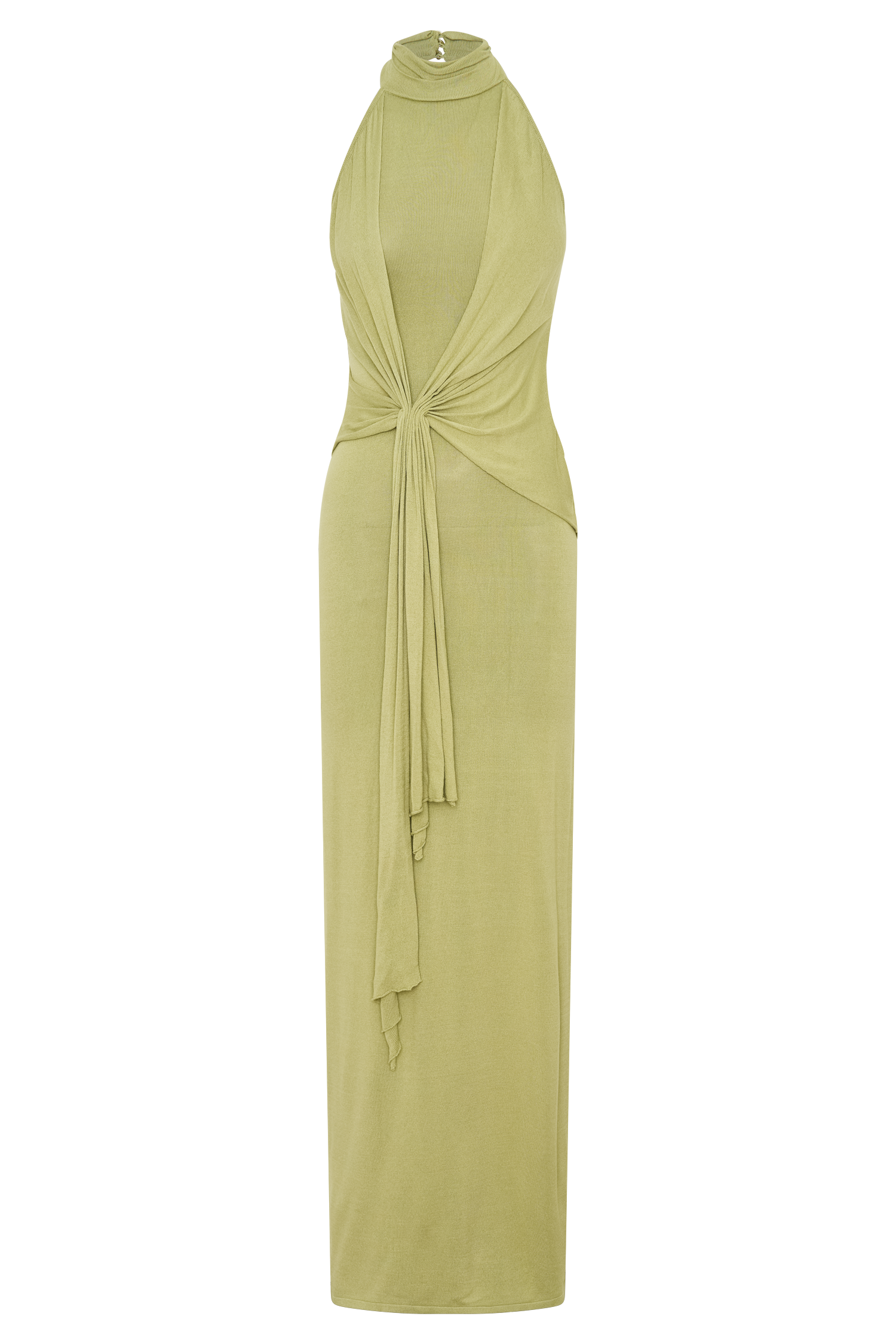 Cindylou Halter Knit Maxi Dress - Light Olive #8