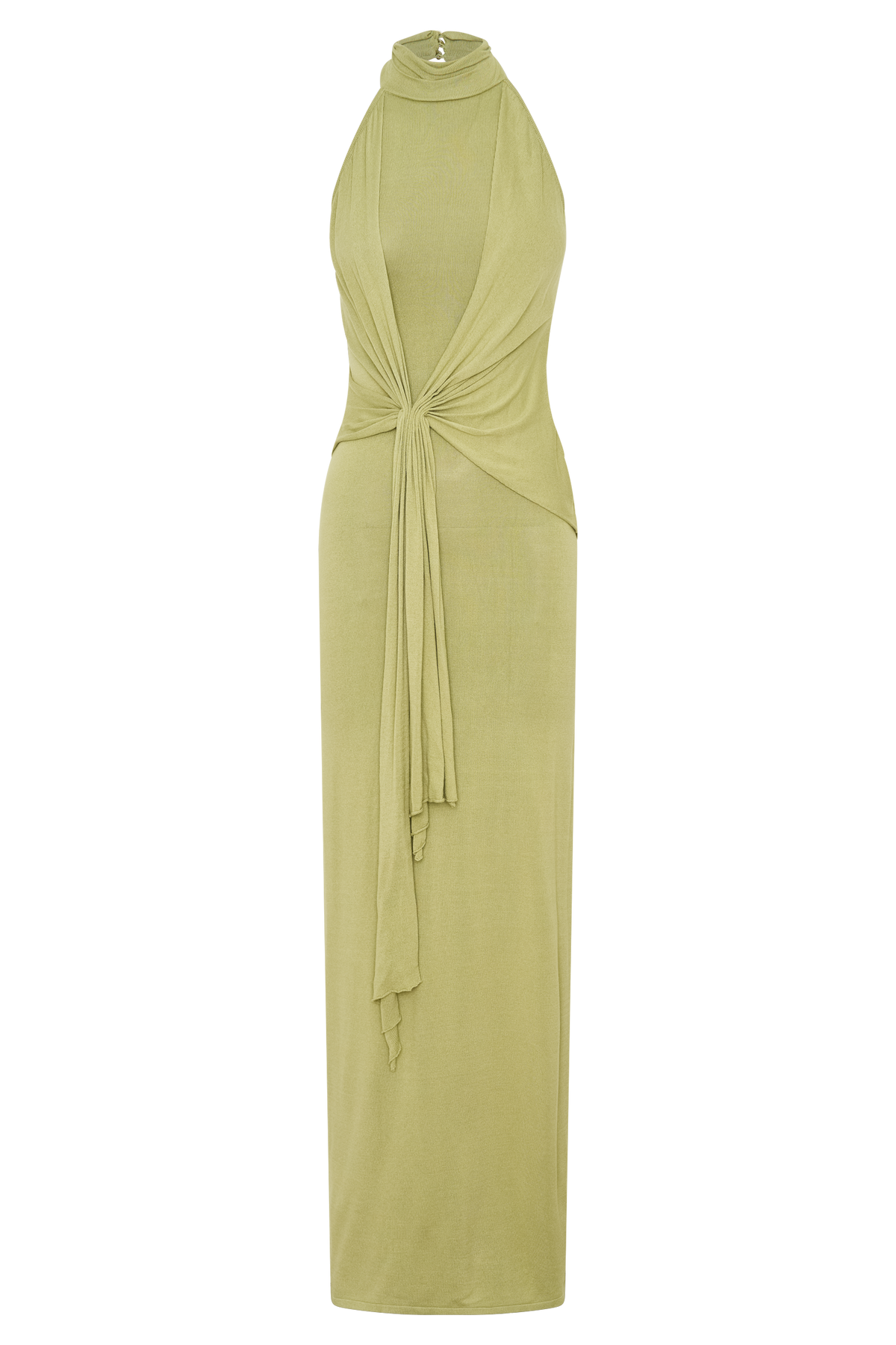 Cindylou Halter Knit Maxi Dress - Light Olive #8