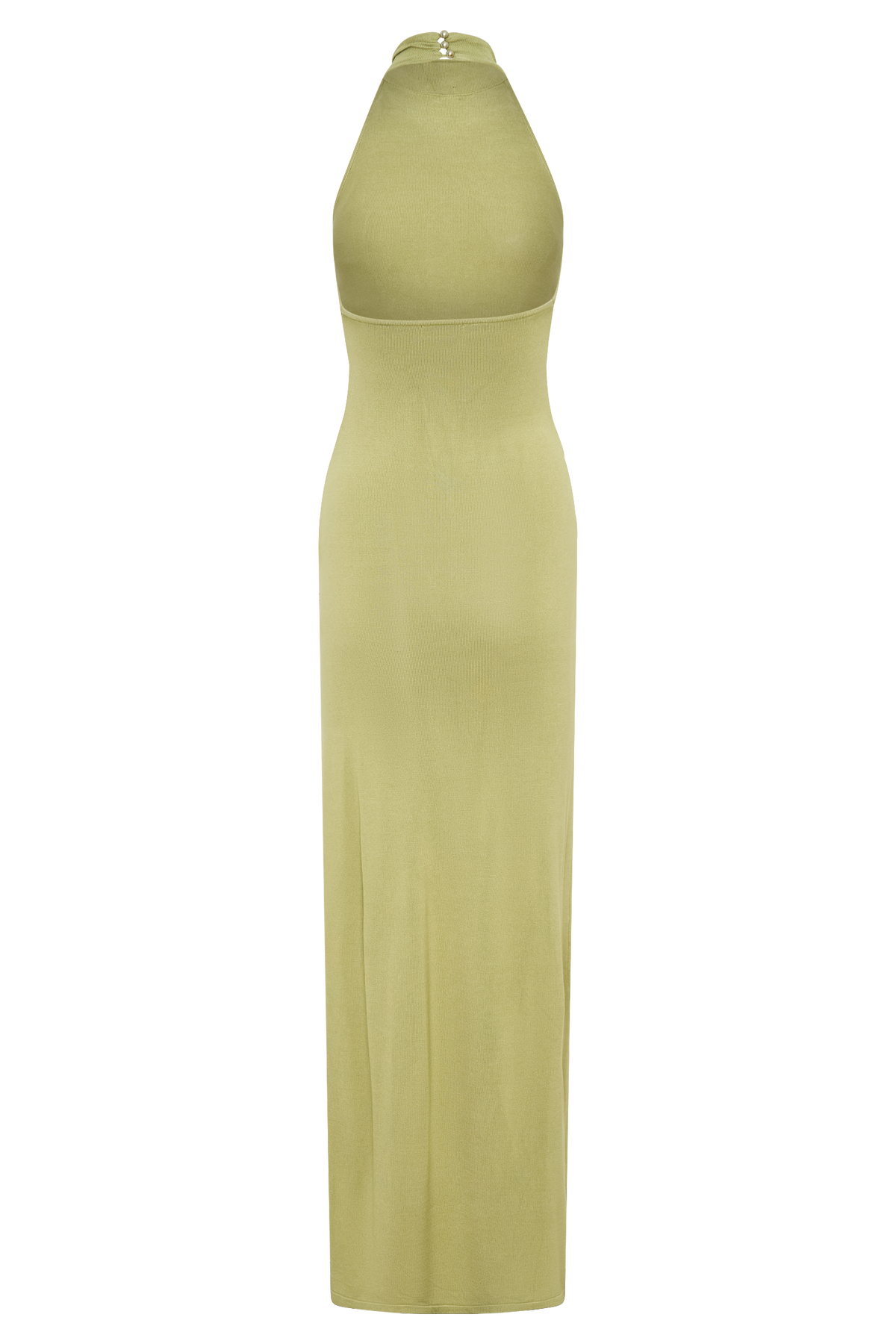 Cindylou Halter Knit Maxi Dress - Light Olive #7