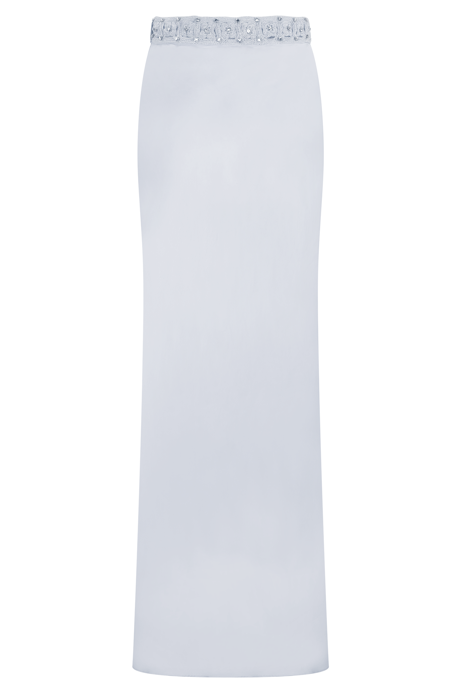 Clementine Chiffon Hand Beaded Maxi Skirt - Pale Blue #8