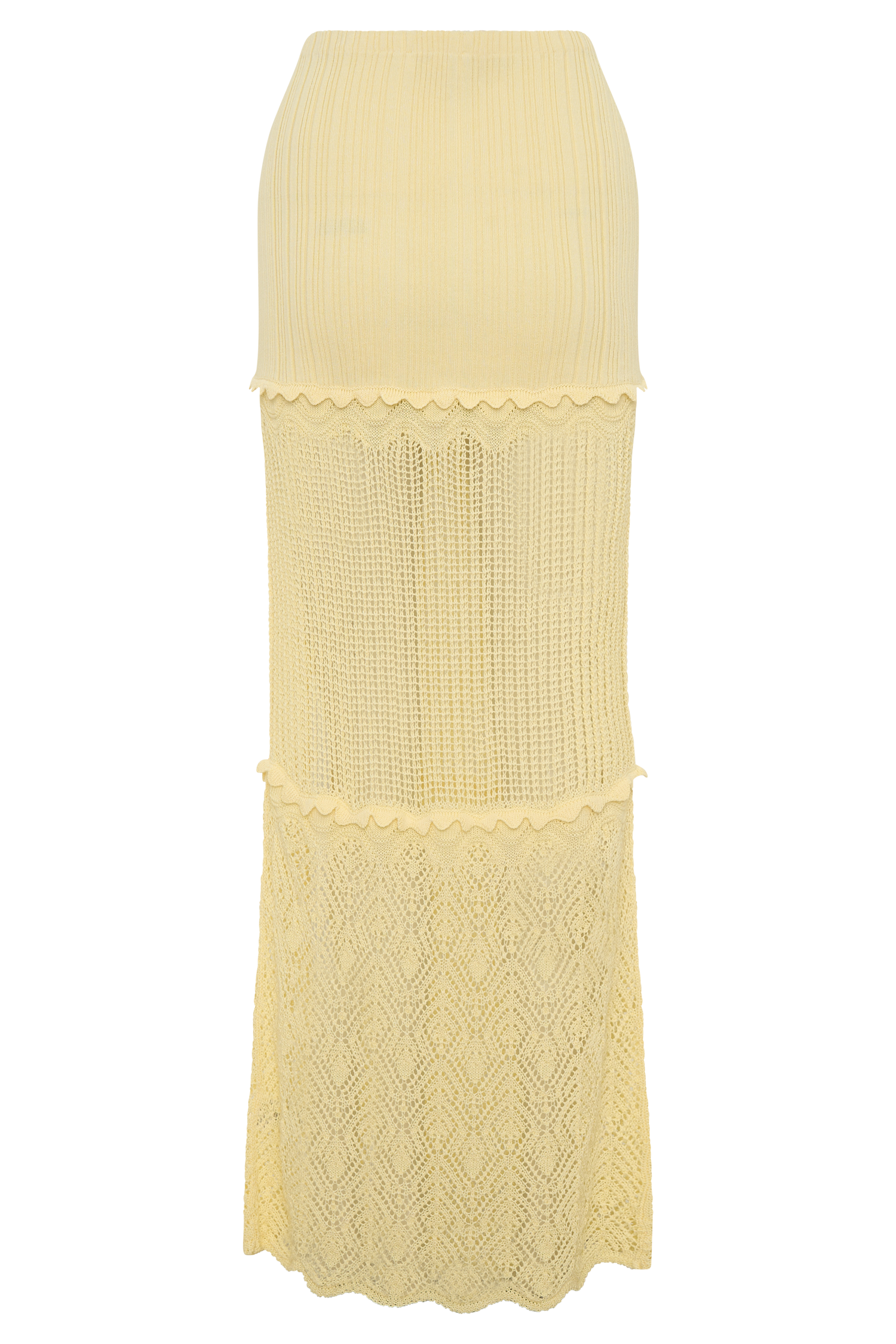 Coleene Pointelle Knit Maxi Skirt - Lemon #8