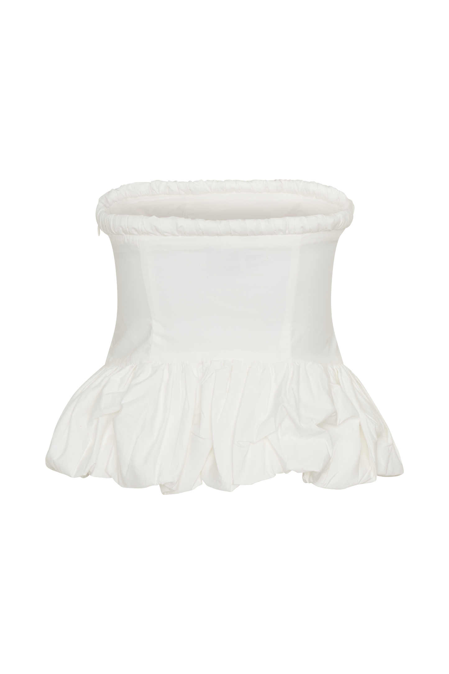 Cora Ruched Strapless Top - White